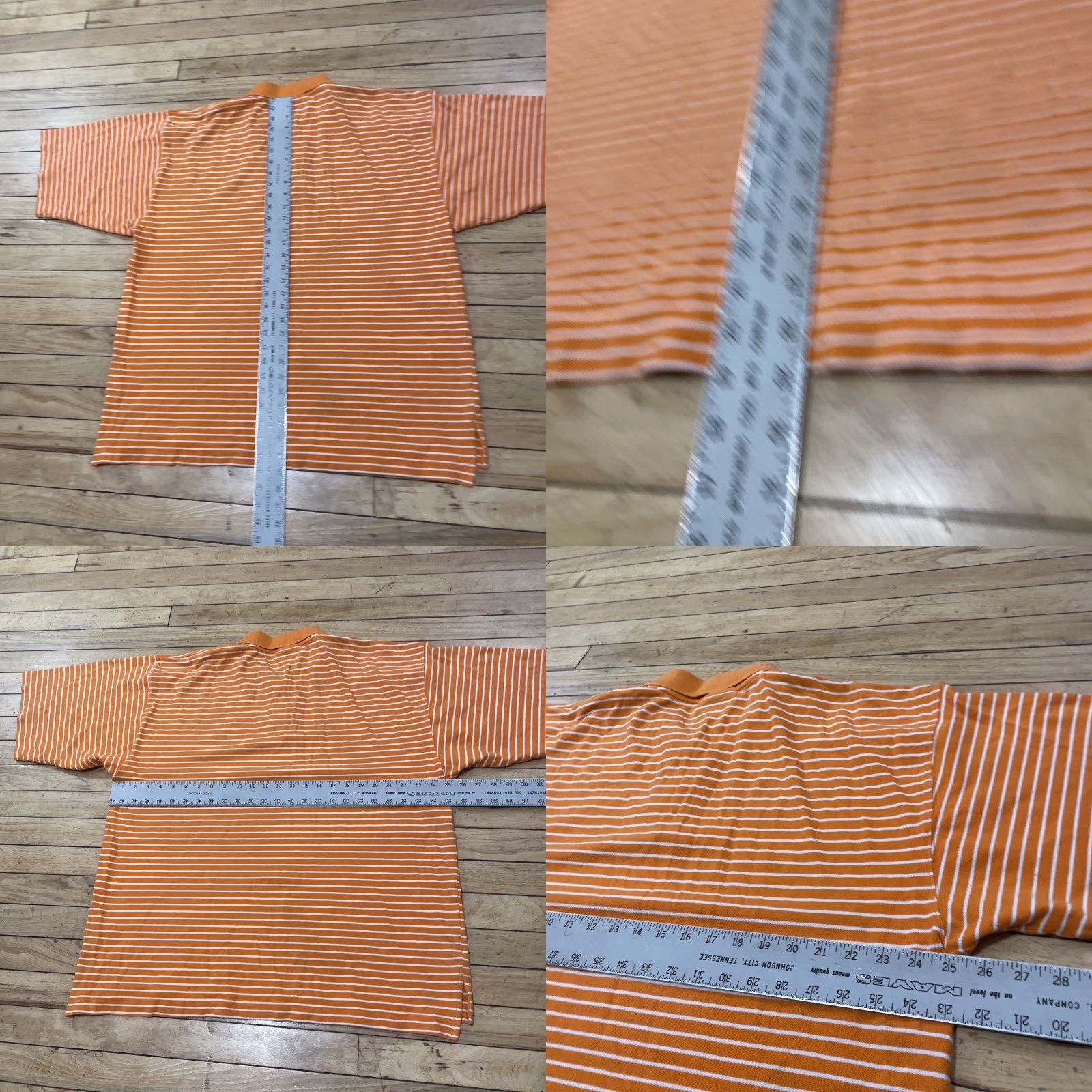 Southpole SOUTHPOLE Polo Shirt Men's 2XL Orange Stripe Stretch Knit Y2K Streetwear Short Sleeve Collared Polo Shirt Size US XXL / EU 58 / 5 - 8 Thumbnail