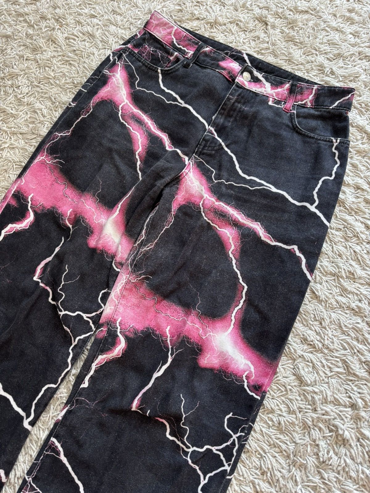 Japanese Brand × Vintage Vintage Streetwear Baggy Jeans Big Logo Lightning Size US 32 / EU 48 - 2 Thumbnail