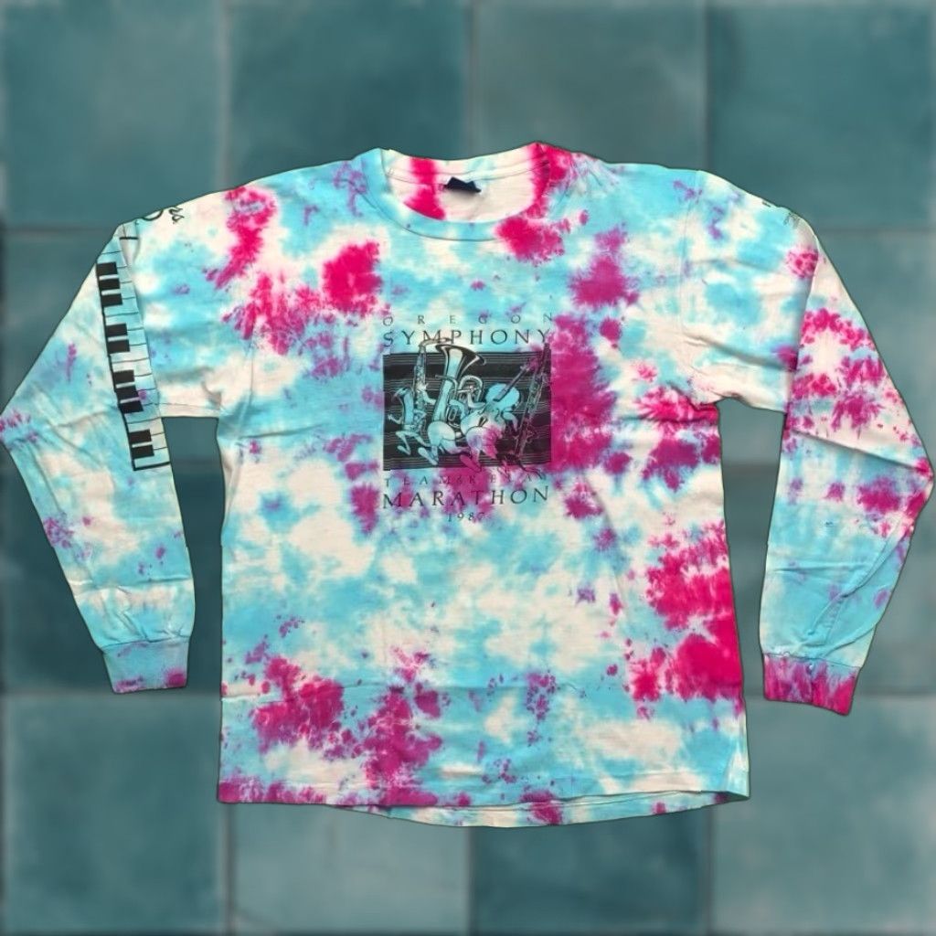 Nike VINTAGE Nike T-Shirt USA Custom Tie Dye Piano Music Graphic Adult L White 1980s Mens Size US L / EU 52-54 / 3 - 1 Thumbnail