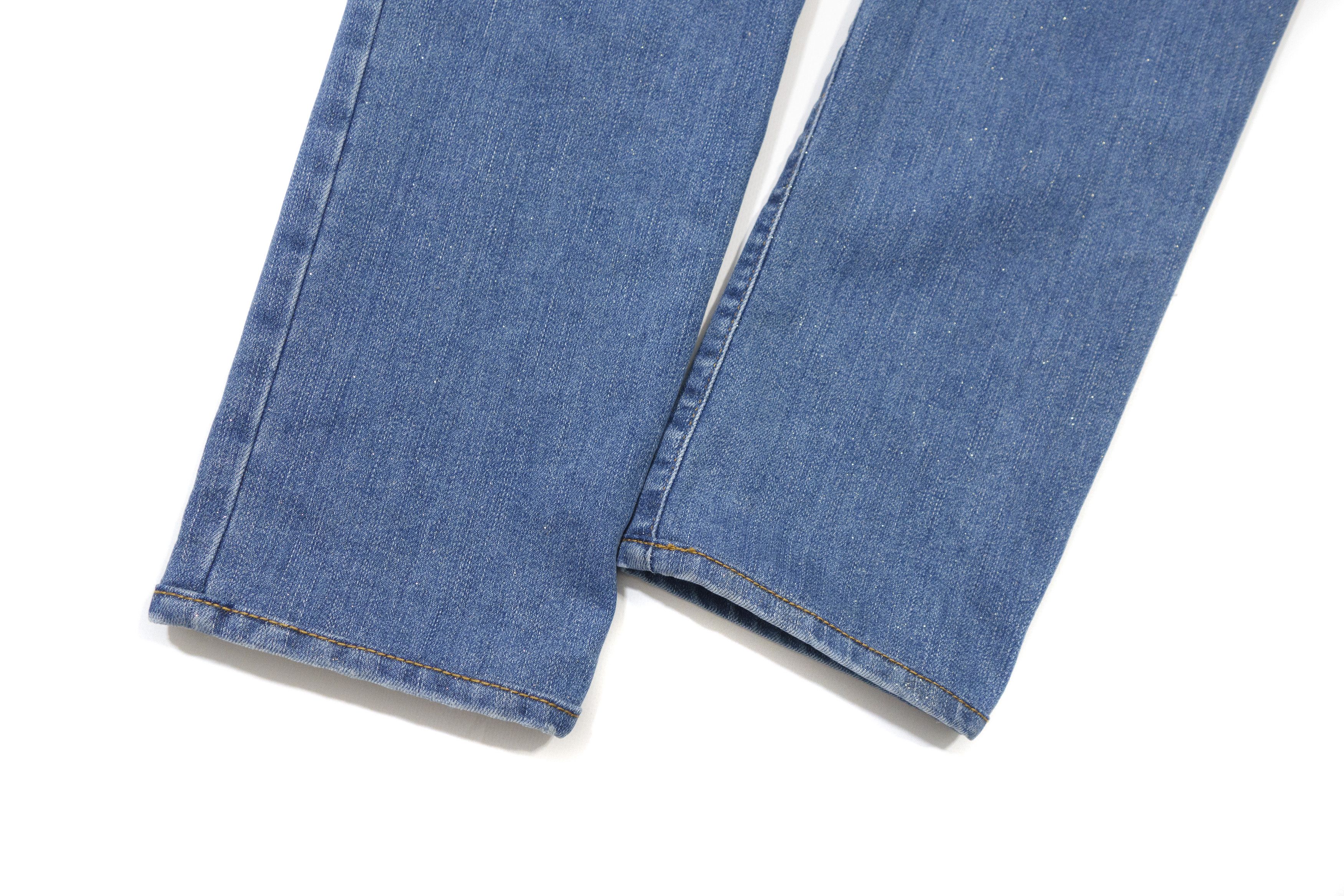 John Galliano Y2K Galliano Glitter Straight Leg Logo Patch Jeans Size 32" / US 10 / IT 46 - 7 Thumbnail