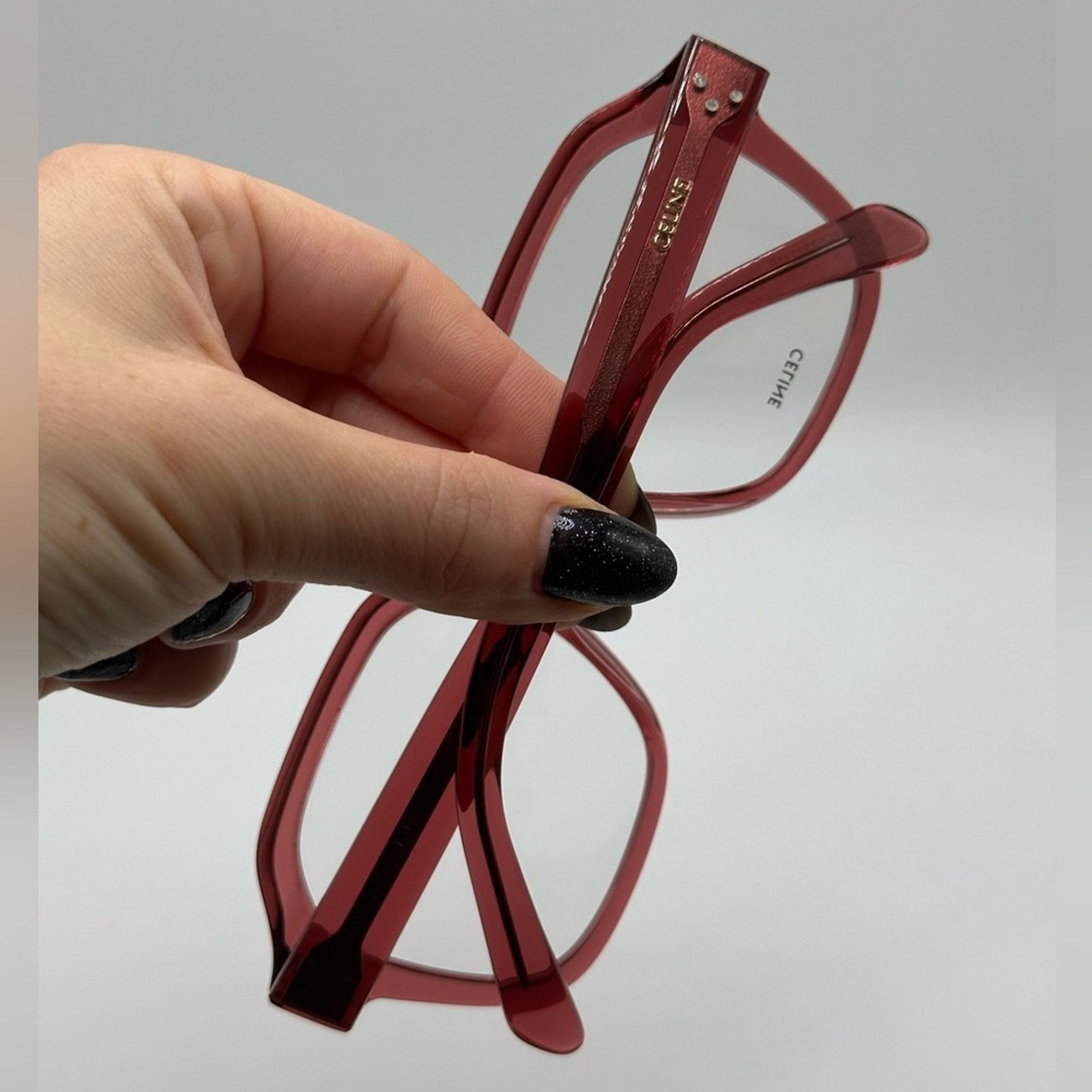 Celine Celine Eyeglasses CL50096I 74 Shiny Transparent Terracotta Size ONE SIZE - 9 Thumbnail