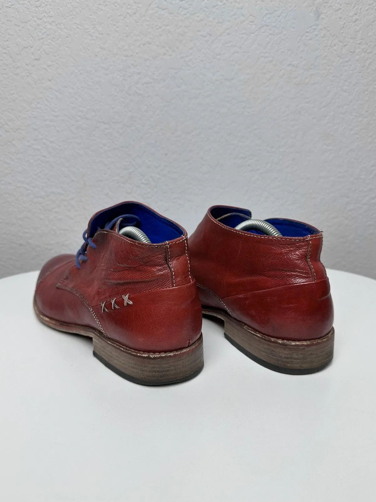 14th Addiction Rare red AS 98 leather lace-up shoes vintage detailed Size US 9 / EU 42 - 3 Thumbnail
