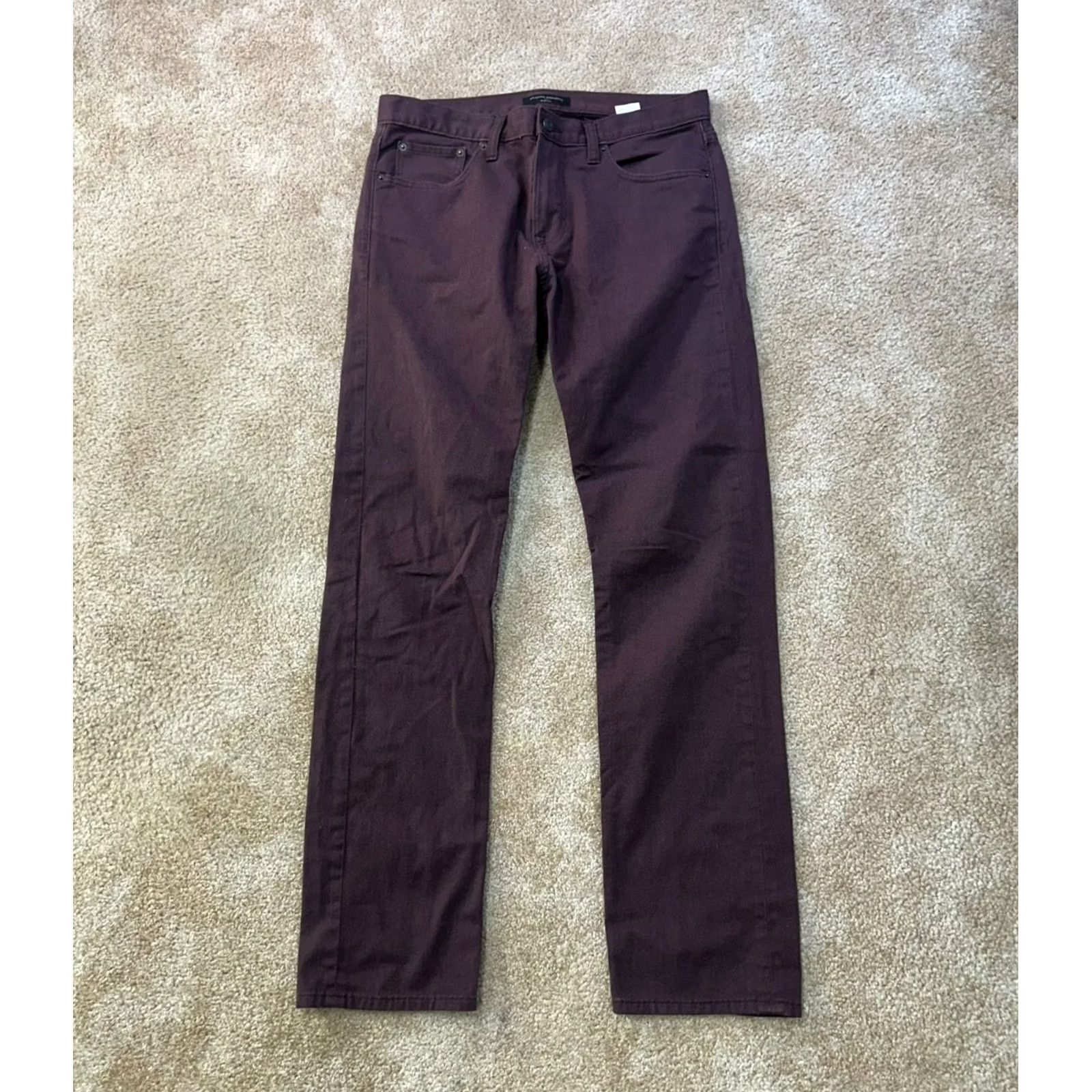 Banana Republic Banana Republic Jeans Mens Slim 31x32 Red Burgundy Denim Stretch 5-Pocket Straight Size US 31 - 2 Thumbnail