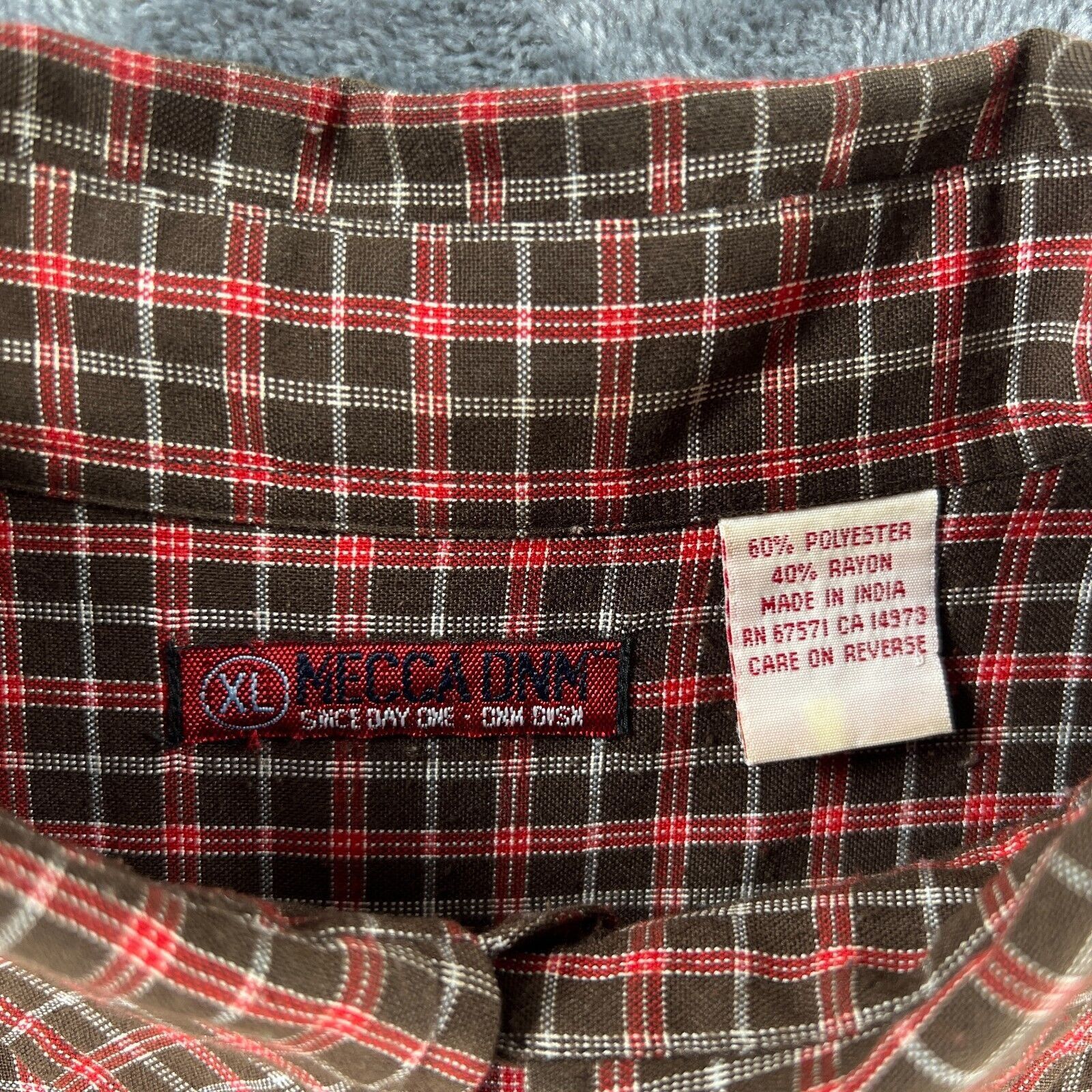Mecca Mecca DNM Plaid Button Up Shirt Men 2XL Vintage Rap Hip Hop Size US XXL / EU 58 / 5 - 7 Thumbnail
