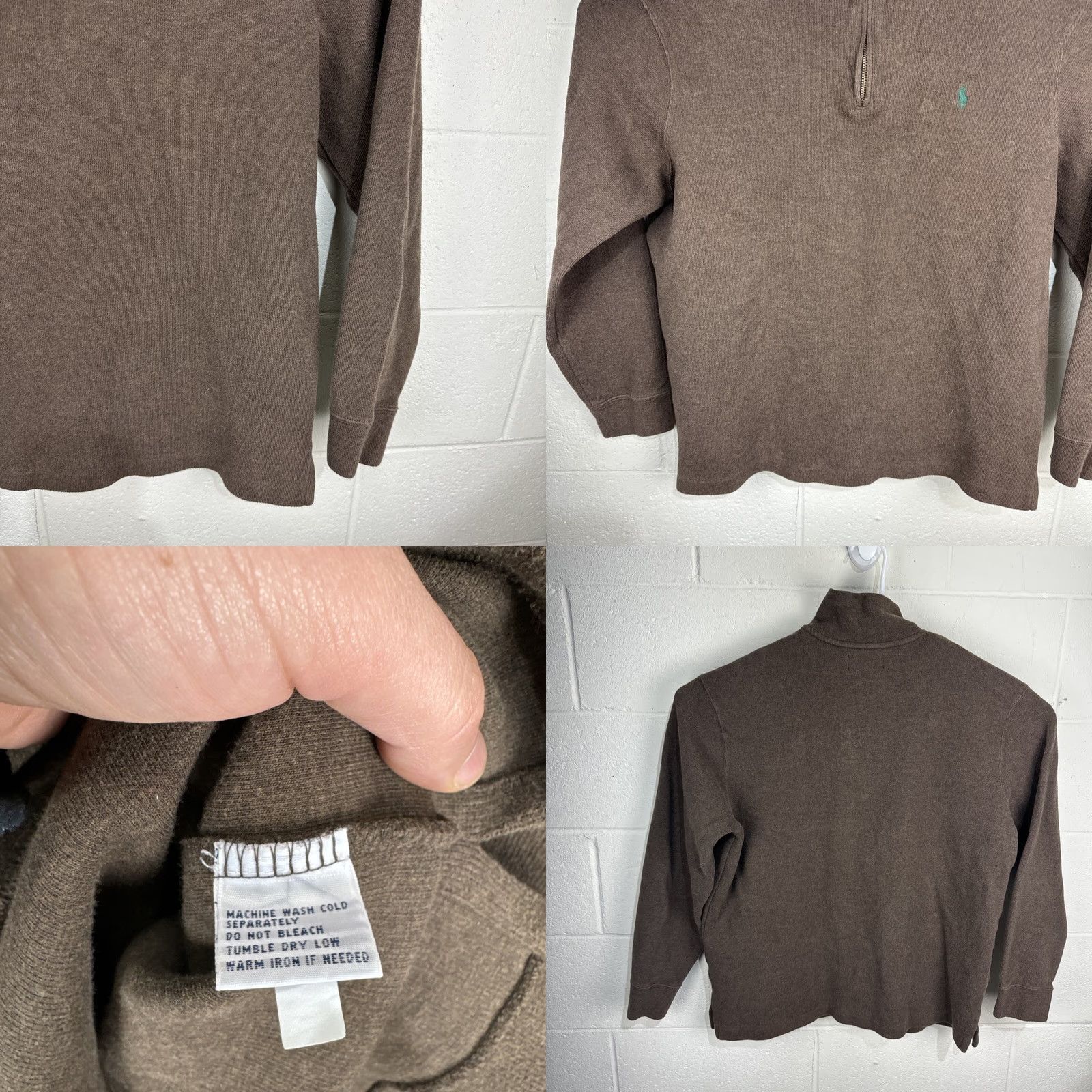 Polo Ralph Lauren VINTAGE Polo Ralph Lauren Sweater Mens XL Brown 1/4 Zip Knit Pullover Long Sleeve Size US XL / EU 56 / 4 - 8 Thumbnail