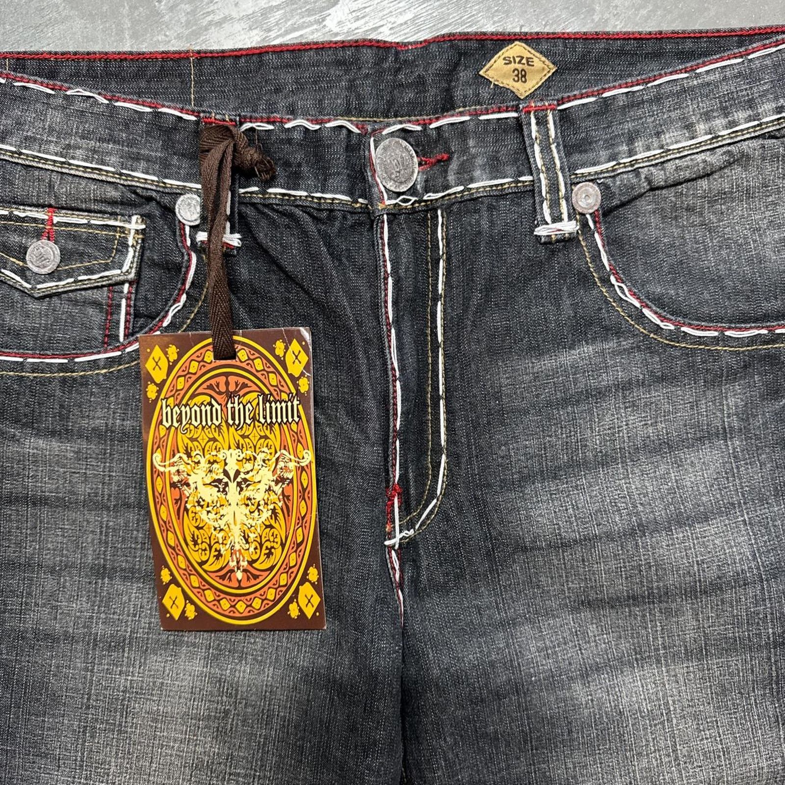 Vintage Vintage Y2K Affliction Style Cyber Baggy Denim Jeans Jeans Size US 38 / EU 54 - 4 Thumbnail