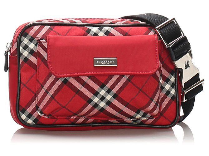 Burberry Authentic Burberry Red Plaid Canvas Belt Bag Size ONE SIZE - 1 Thumbnail