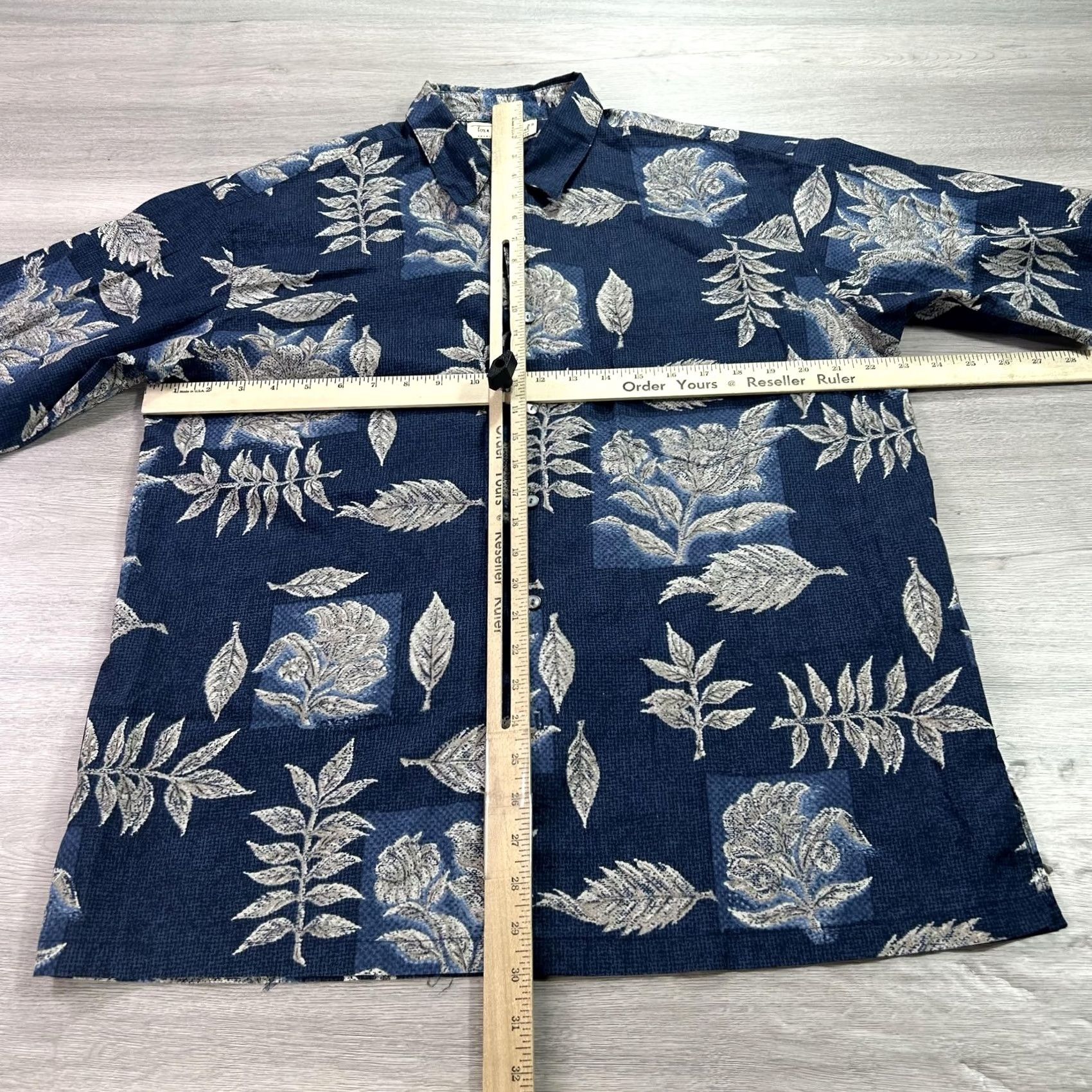 Tori Richard Tori Richard Shirt Mens Large Blue White Floral Hawaiian Cotton Button Up USA Size US L / EU 52-54 / 3 - 5 Thumbnail