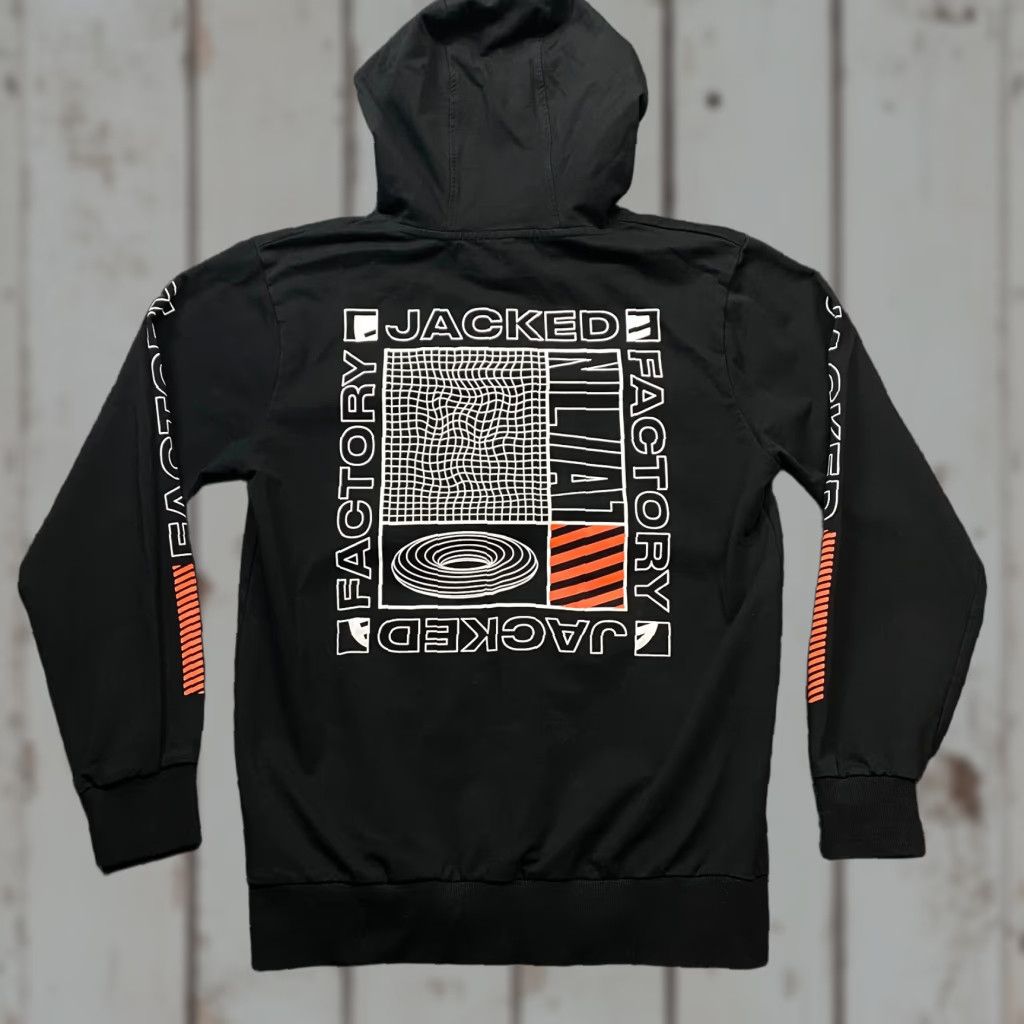 Vintage Jacked Factory Hoodie Graphic Print Long Sleeve Black M Unisex Adults Pullover Hooded Regular Fit Sweatshirt Size US M / EU 48-50 / 2 - 1 Thumbnail