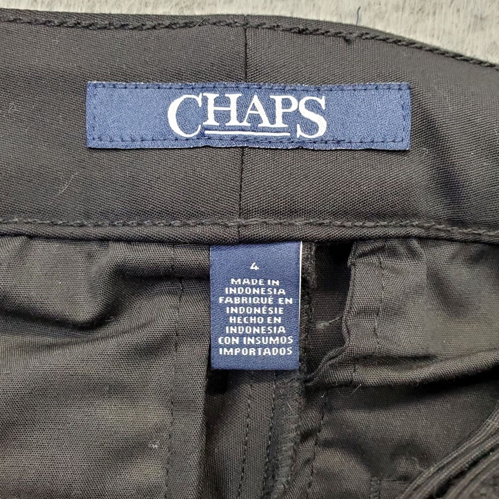 Chaps Chaps Womens Size 4 Black Solid Short Length Pants Slim Fitted Mid Rise Ankle Straight 27.5 Inseam SS Size 27" / US 4 / IT 40 - 6 Thumbnail