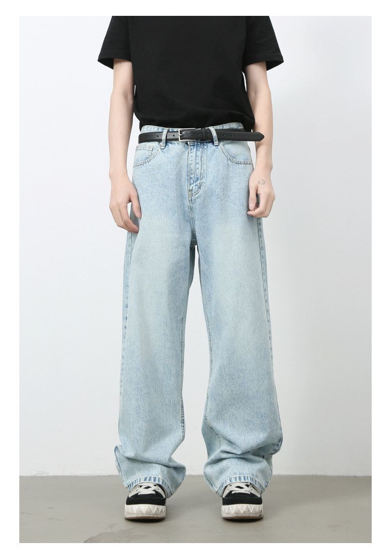 Japanese Brand Men's Japanese retro straight loose light blue jeans Size US 32 / EU 48 - 1 Thumbnail