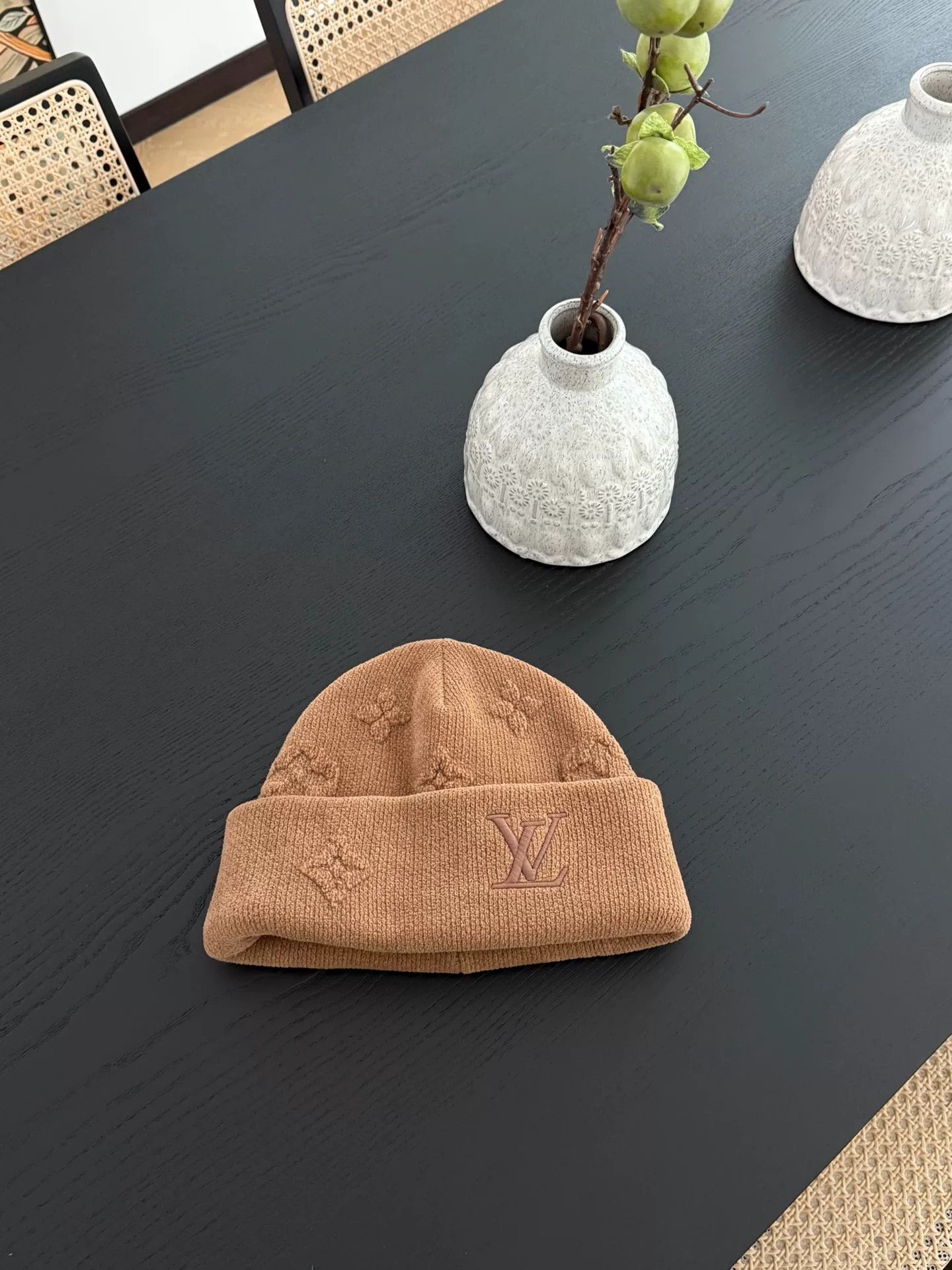 Louis Vuitton Louis Vuitton FW25 Monogram Brown Knit Beanie Size ONE SIZE - 1 Thumbnail