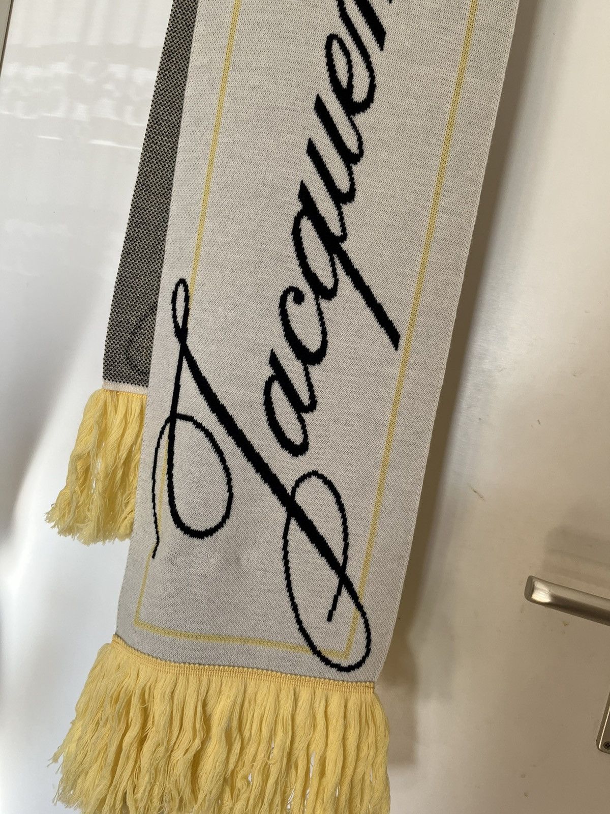 Jacquemus Jacquemus big yellow liga Script font merino wool scarf Size ONE SIZE - 4 Thumbnail