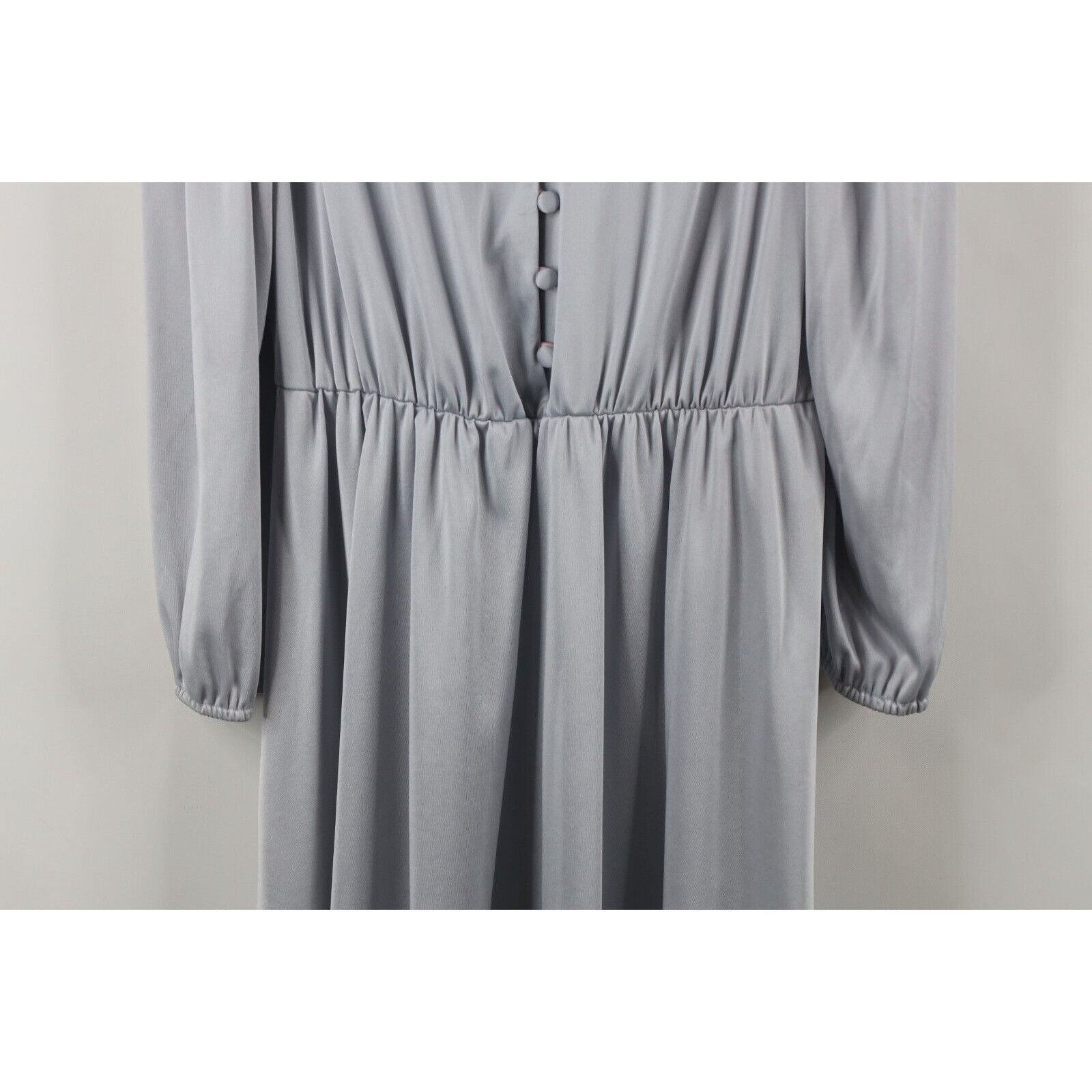 Vintage Vintage 80s 90s Mid Mod Distressed Cloud Knit Button Dress Size S / US 4 / IT 40 - 3 Thumbnail
