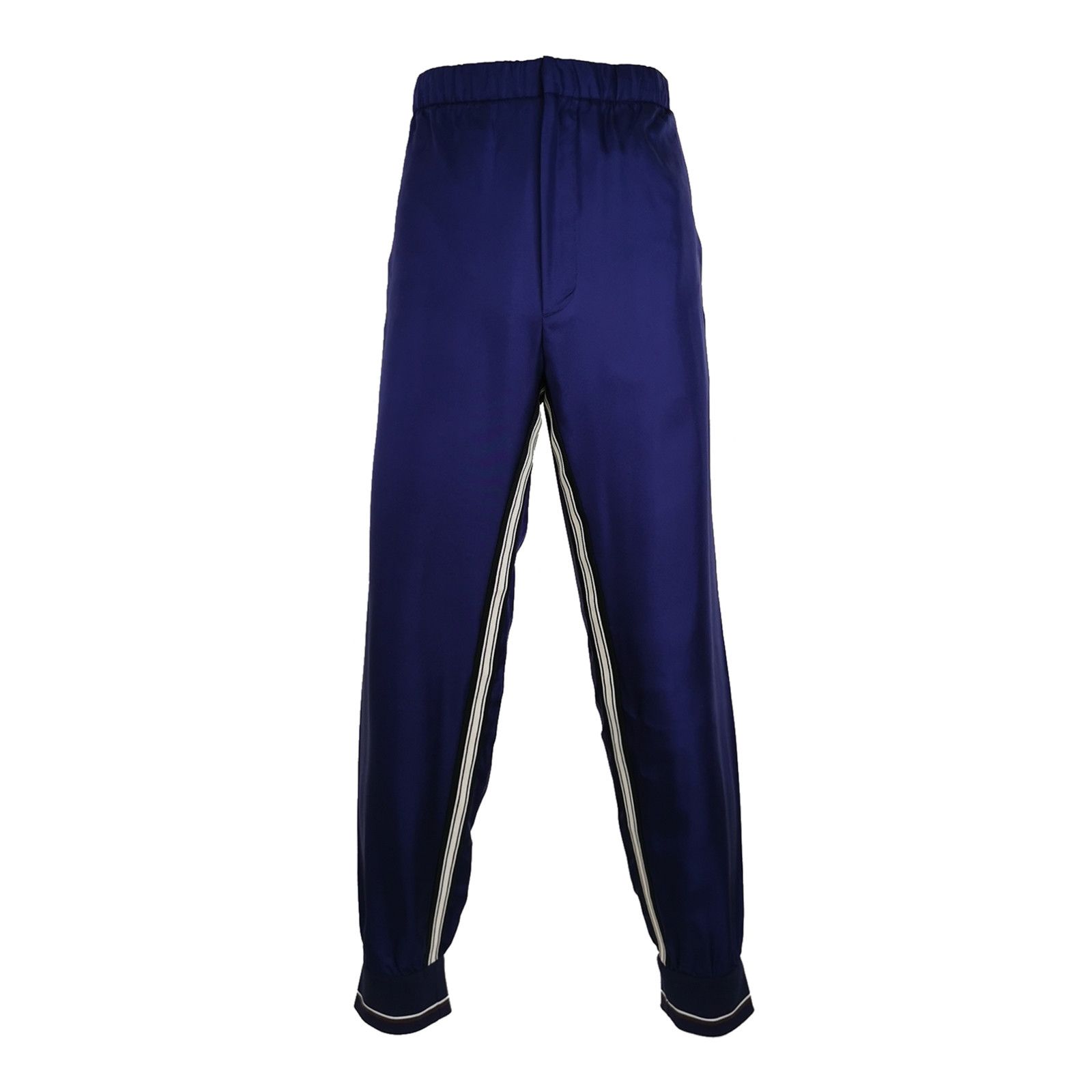 Prada Prada Silk Contrast Stripe Logo Pants (L) Size US 32 / EU 48 - 1 Thumbnail