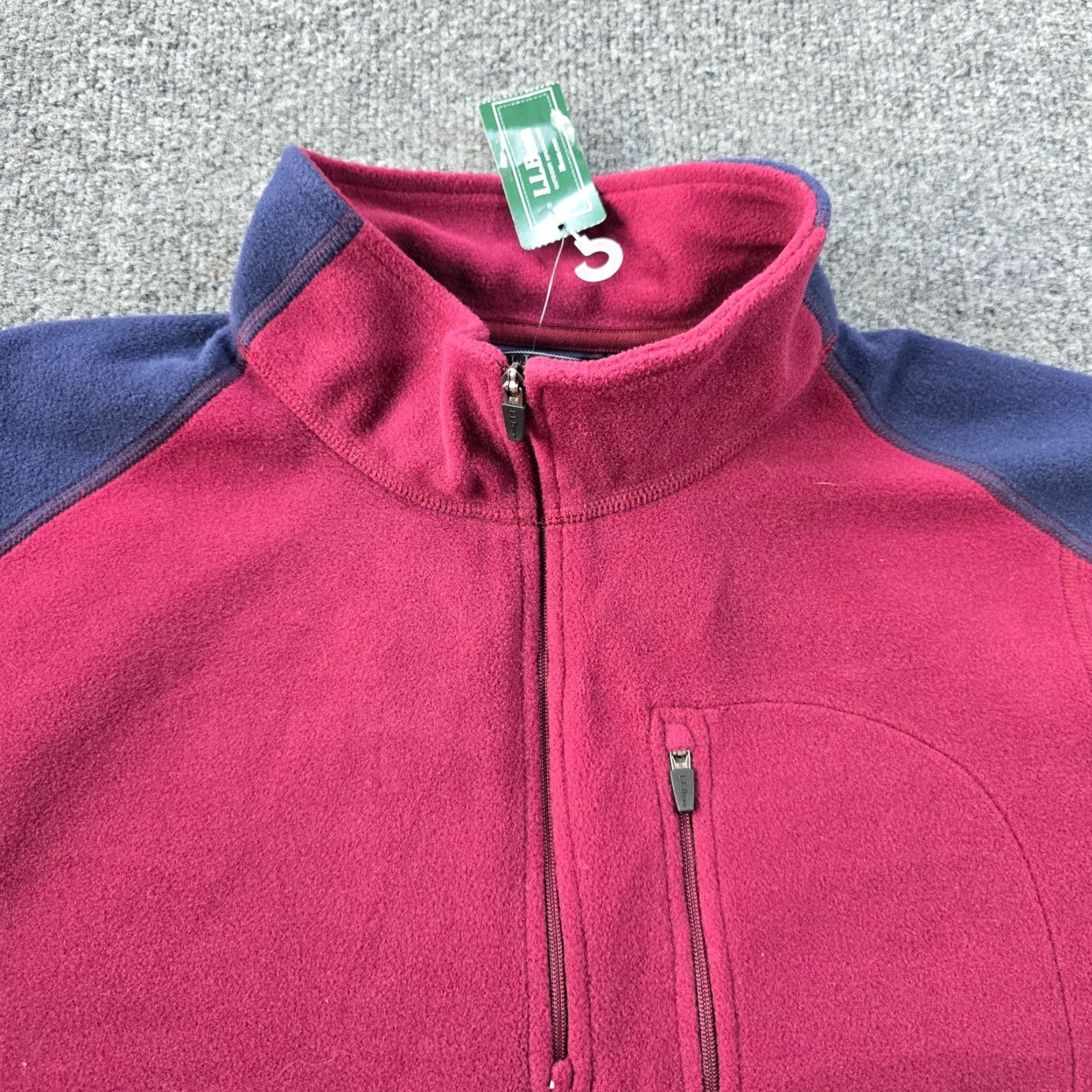 Vintage LL Bean Mens Large Red Fleece 1/4 Zip Performance Long Sleeve Shirt Sweatshirt Pullover Outdoor Classic Men’s Crewneck Zip Mock Neck Size US L / EU 52-54 / 3 - 2 Thumbnail