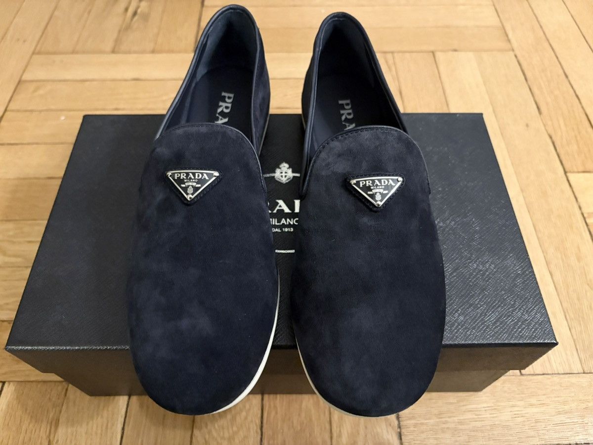 Prada Prada Navy Suede Loafers Size US 9 / EU 42 - 5 Thumbnail