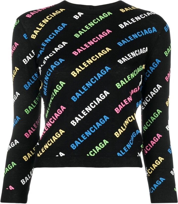 Balenciaga o1la1rc1a1024 All-Over Sweater in Multicolor Size M / US 6-8 / IT 42-44 - 1 Thumbnail