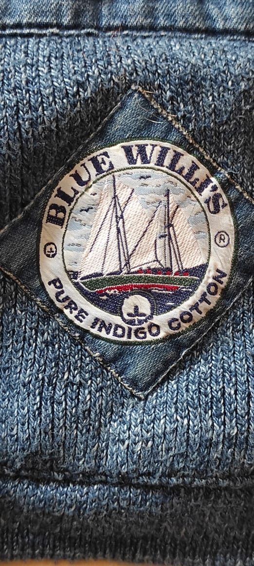 Vintage Blue Willis Spectacular Indigo Jean Denim Cable Cardigan XL Size US L / EU 52-54 / 3 - 8 Thumbnail