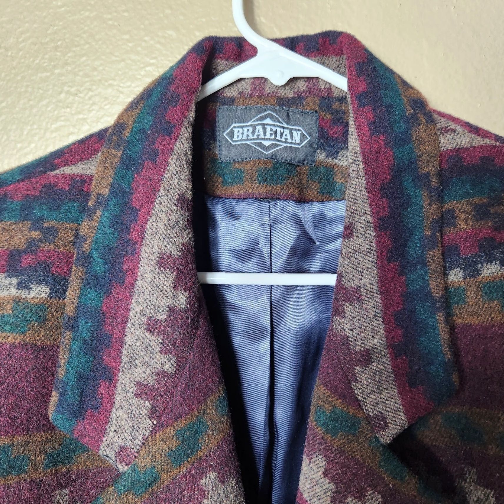 Vintage VINTAGE Braetan Southwestern Aztec Wool Blend One Button Blazer-Size L Womens Blazer Size L / US 10 / IT 46 - 2 Thumbnail