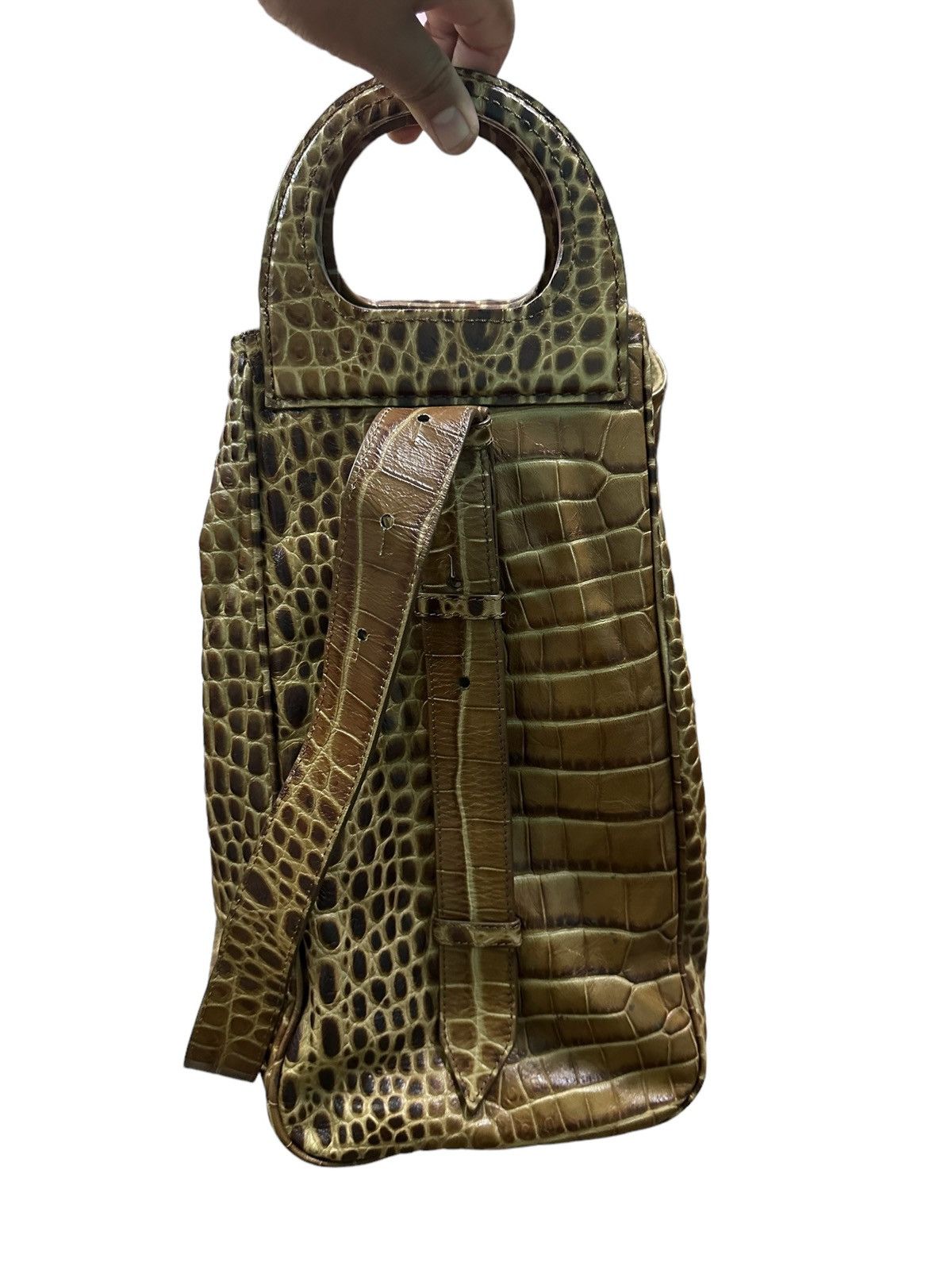 Vintage RARE MAX MARA EMBOSSED CROC LETAHER Size ONE SIZE - 17 Thumbnail