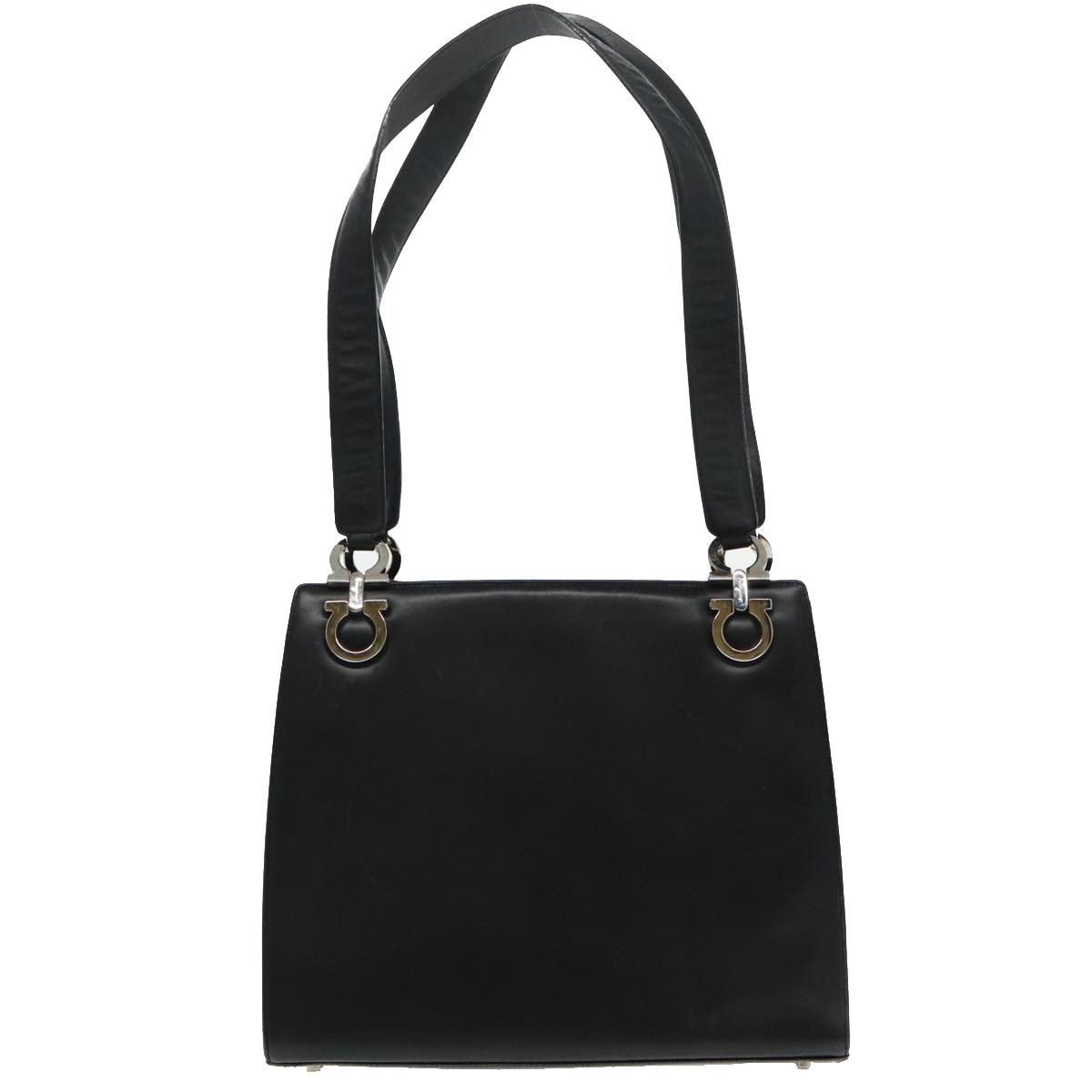 Salvatore Ferragamo Gancini Black Leather Shoulder Bag (Pre-Owned) Size ONE SIZE - 1 Thumbnail