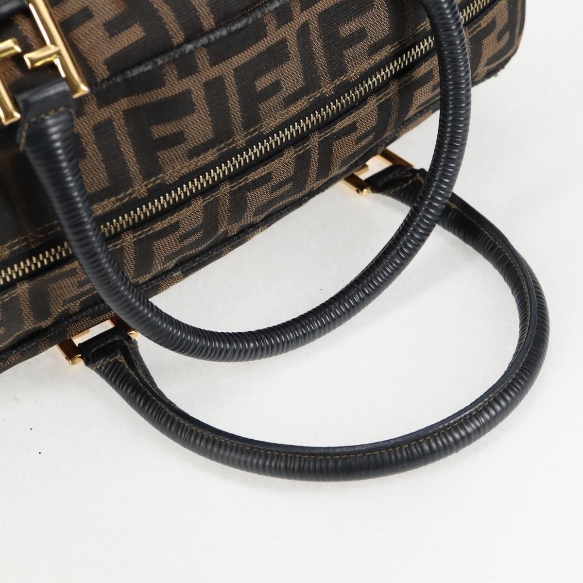 Fendi FENDI Zucca Canvas Hand Bag Black Brown Gold Size ONE SIZE - 7 Thumbnail