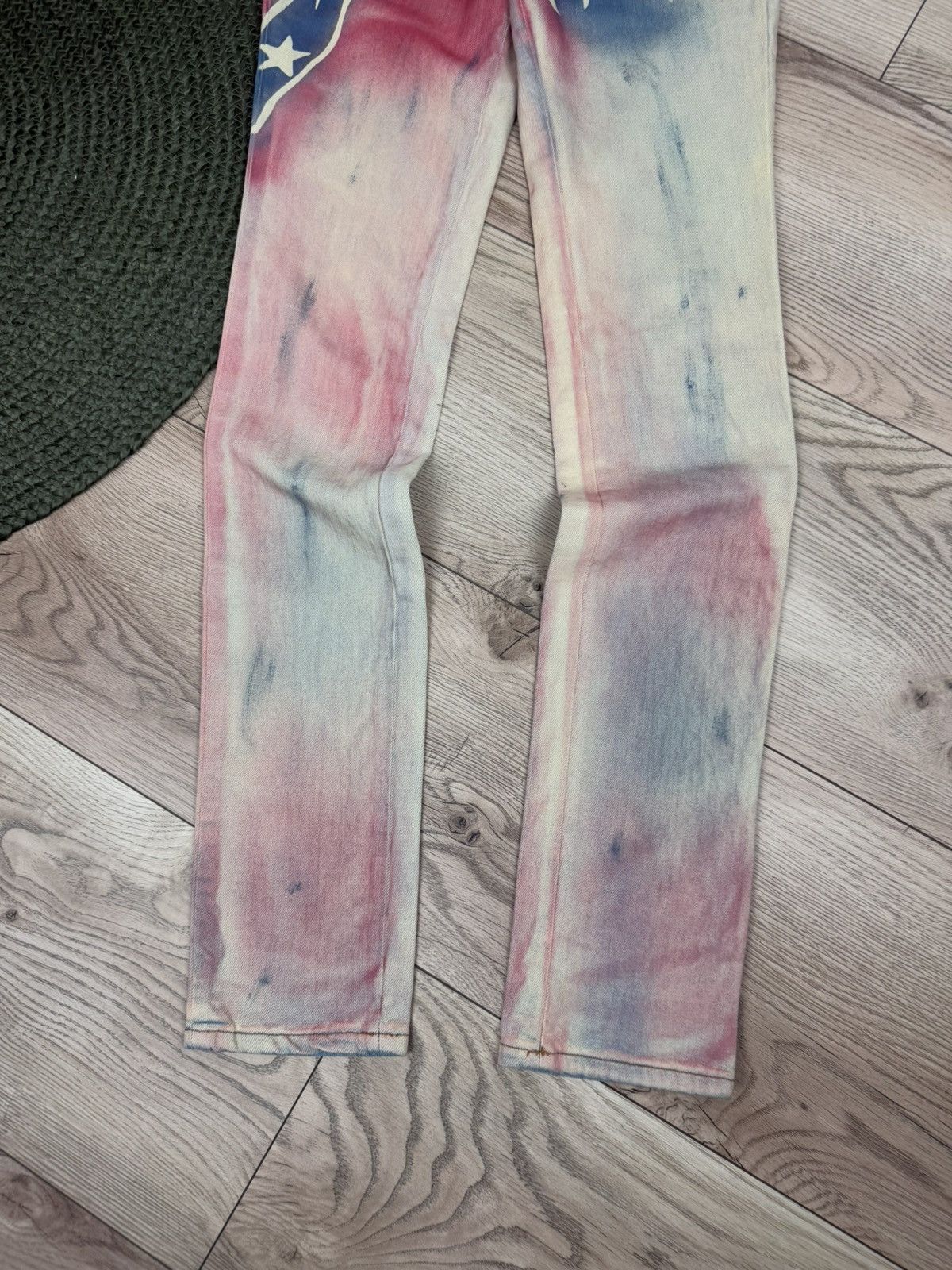 John Galliano Galliano Y2K 00s Flag Jeans Size 26" / US 2 / IT 38 - 2 Thumbnail