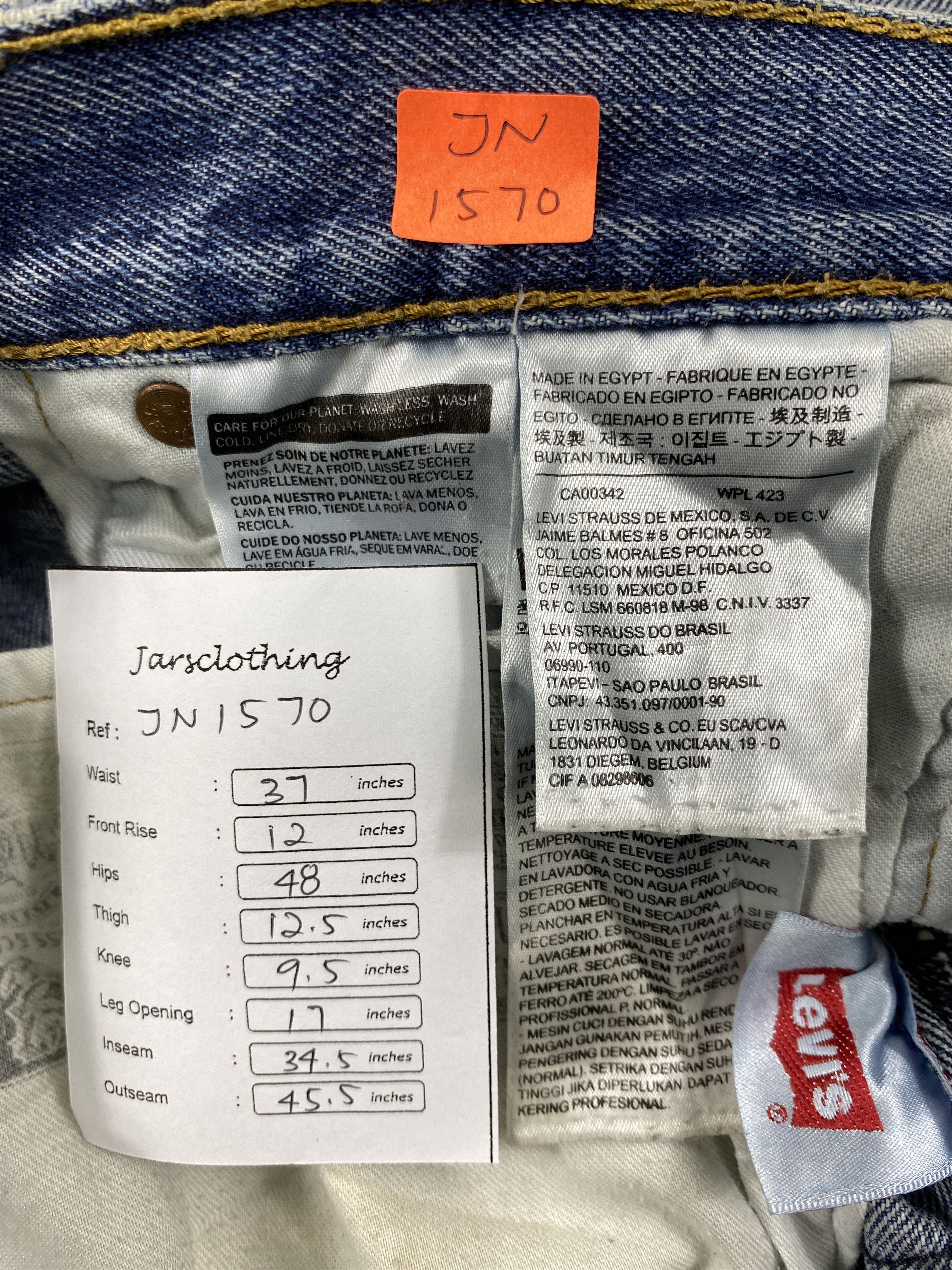 Levi's Dirty Blue Vintage Levi's 501 Jeans 37x34.5 Denim -JN1570 Size US 37 - 8 Thumbnail