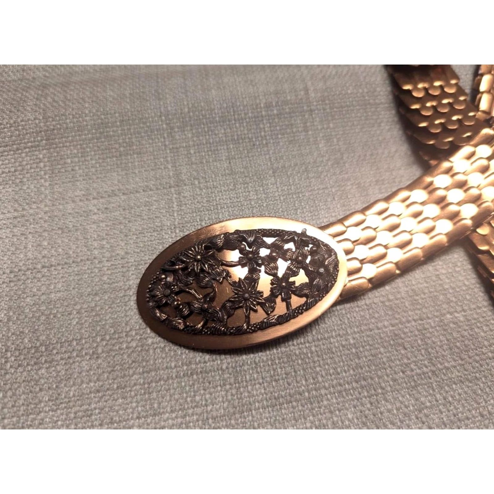 Vintage VINTAGE GLAM golden belt METAL gliz 32 hollywood 1990s copper BUCKLE chainmail Womens Size ONE SIZE - 2 Thumbnail