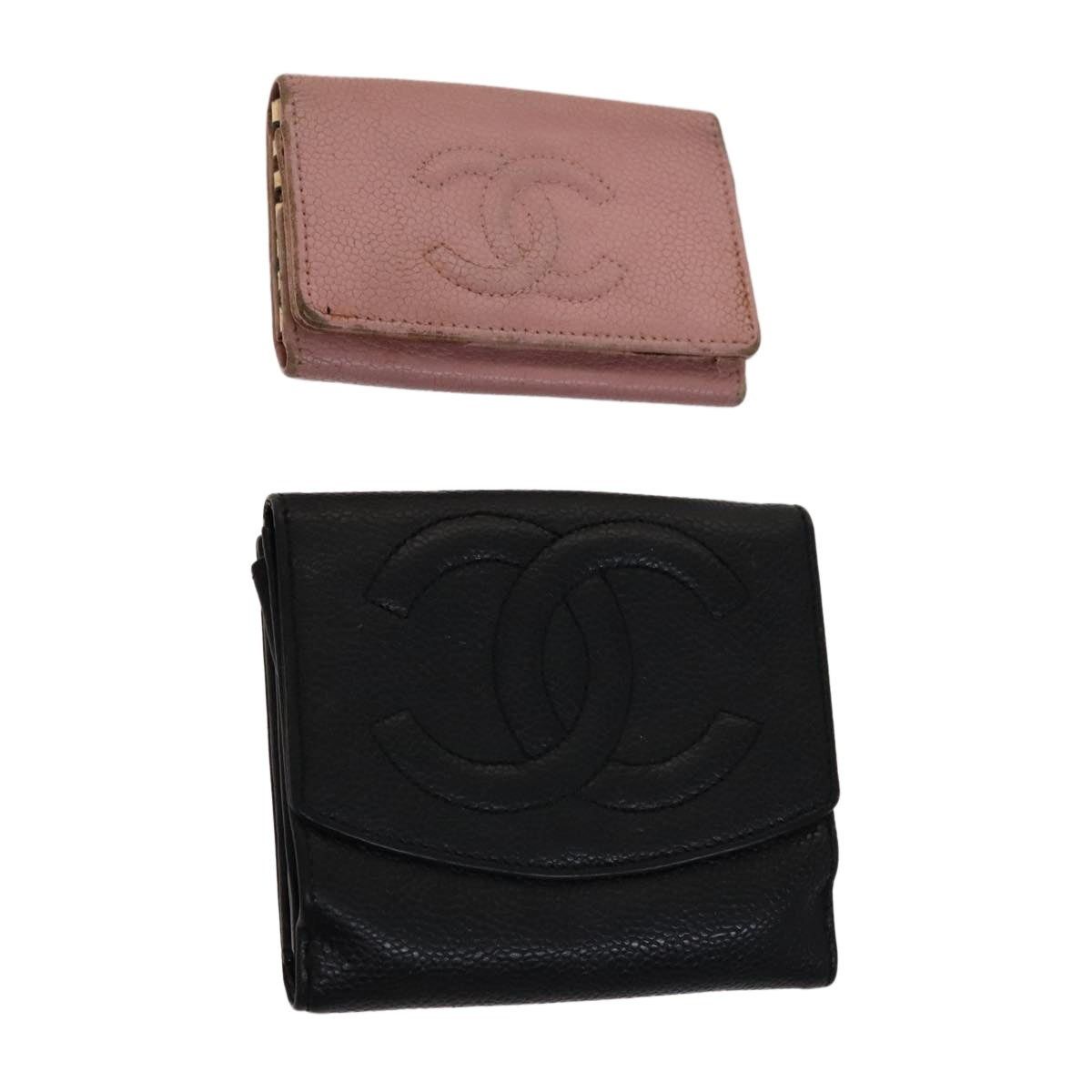 Chanel Chanel Key Case Wallet Caviar Skin Black Pink CC Size ONE SIZE - 1 Thumbnail