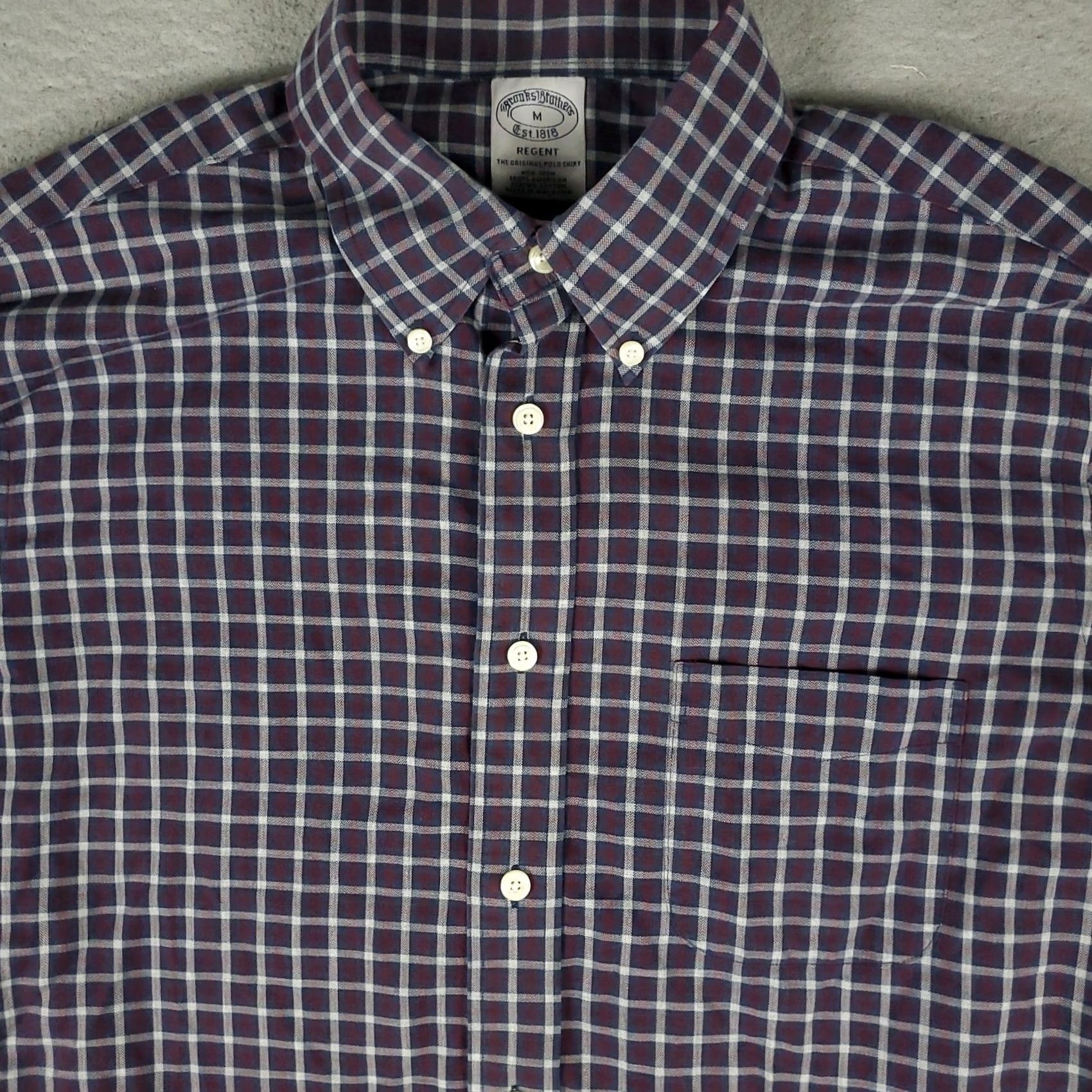 Brooks Brothers Brooks Brothers Shirt Mens Red Blue Plaid Regent Button Up Short Sleeve Sleeve Button-Down Collar Casual Formal 346 Vintage No N/A Size US M / EU 48-50 / 2 - 2 Thumbnail