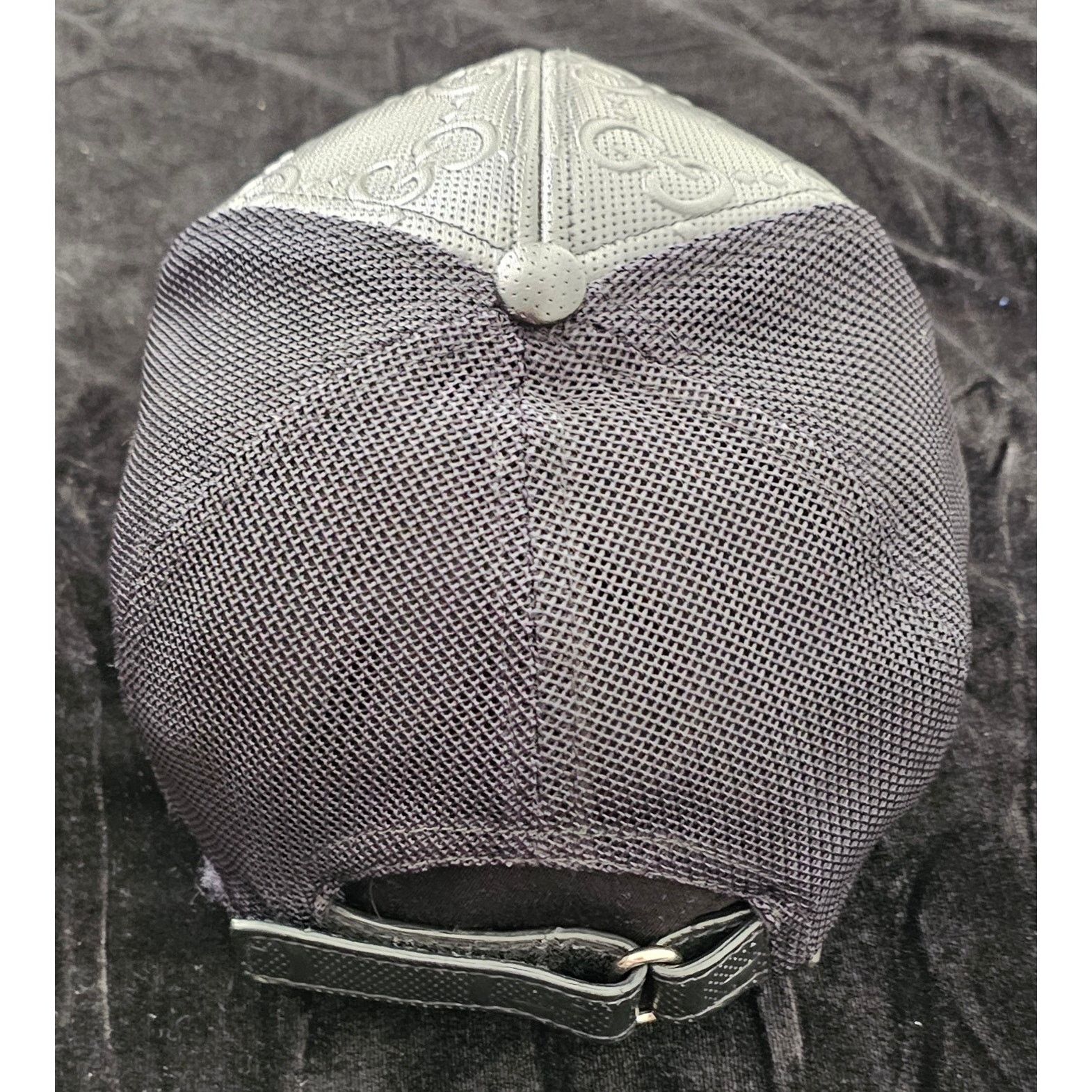 Gucci Gucci GG Embossed Perforated black Leather Baseball Cap Size ONE SIZE - 4 Thumbnail