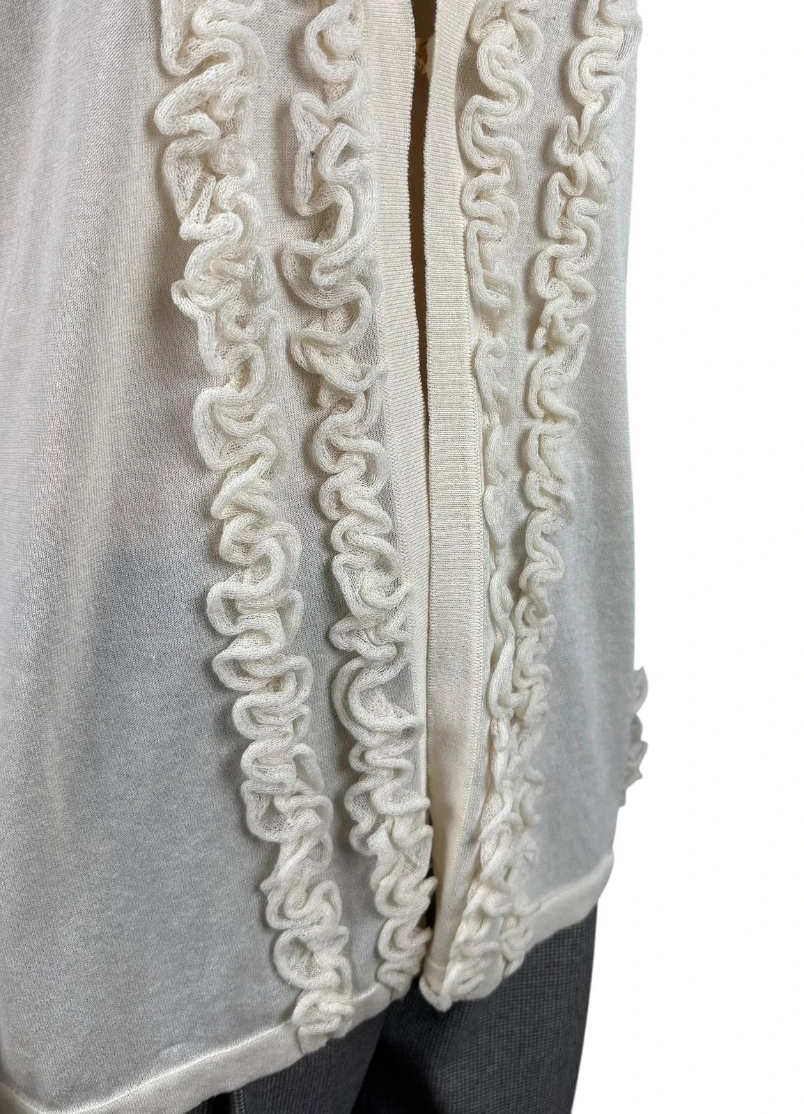 Wolford Wolford Ruffle Cardigan Cream Cotton Polyamide size M Size M / US 6-8 / IT 42-44 - 4 Thumbnail