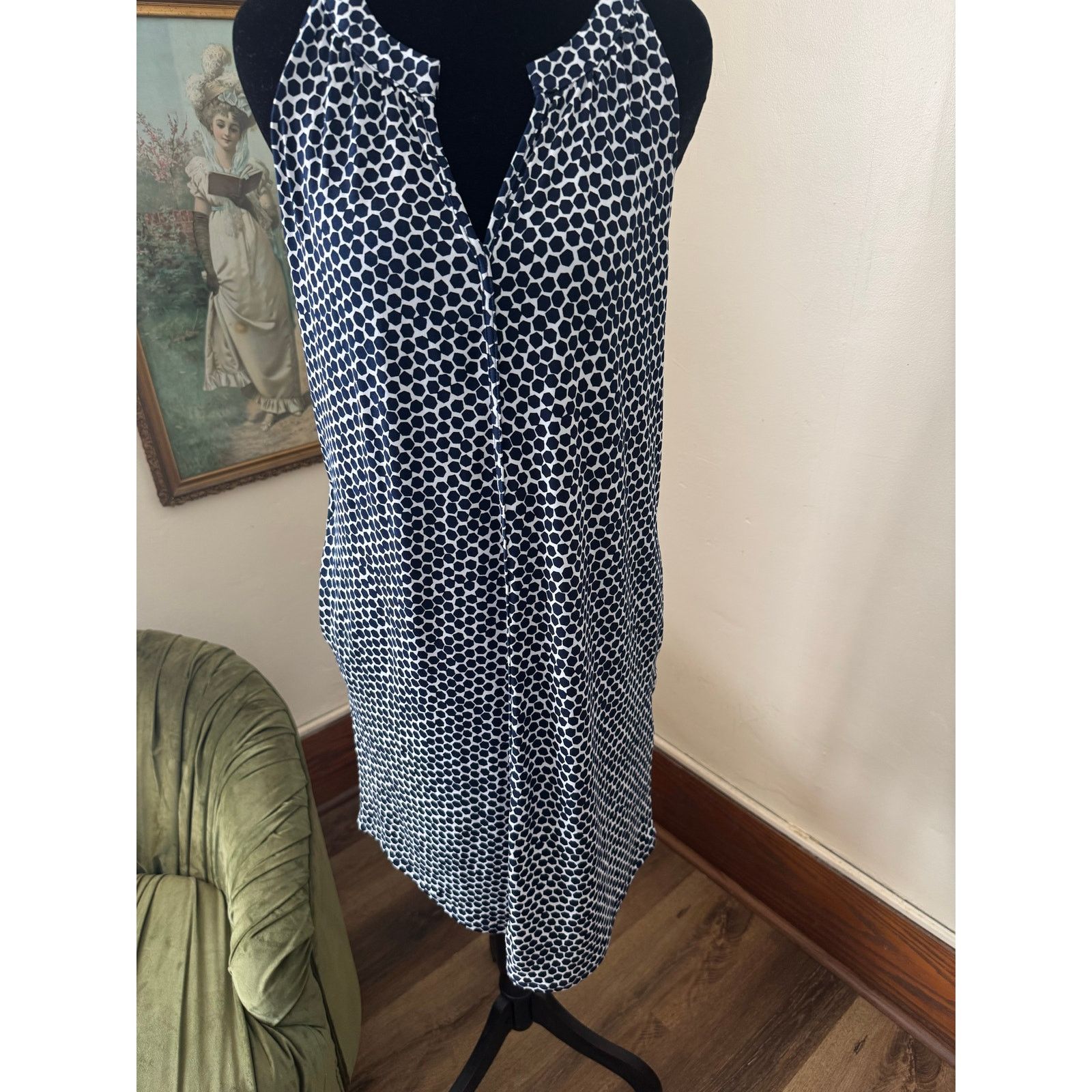 Banana Republic Banana Republic Navy White Print Sleeveless Dress Small Size S / US 4 / IT 40 - 12 Thumbnail
