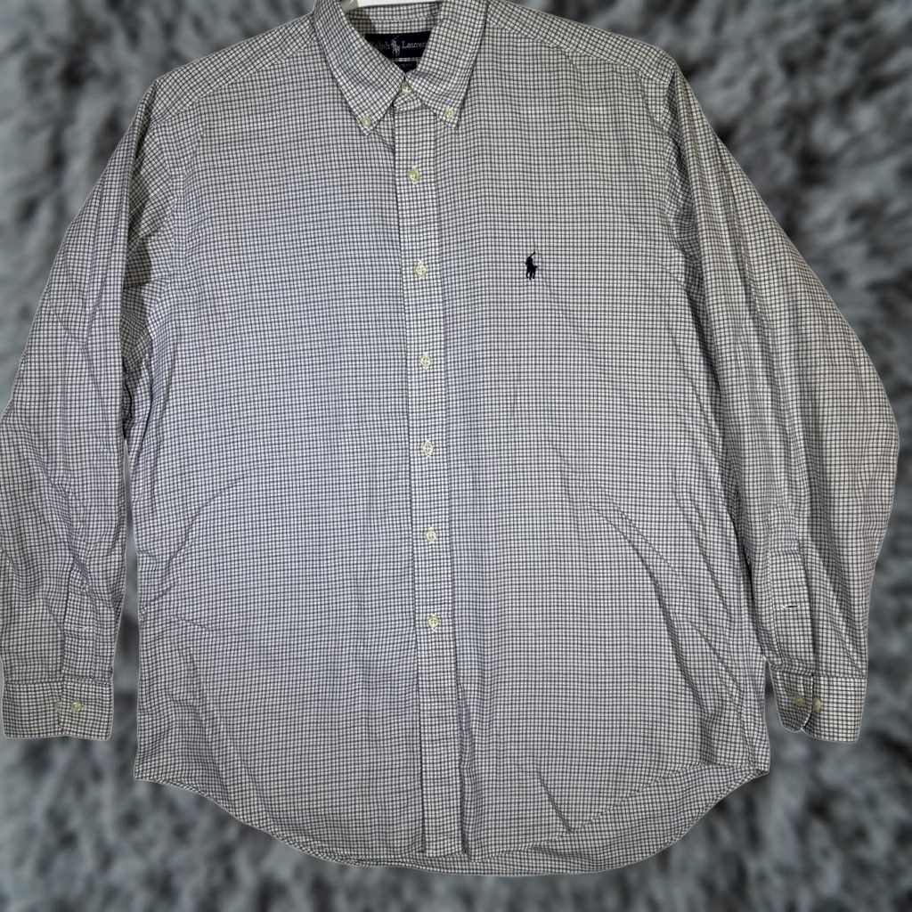 Ralph Lauren Ralph Lauren Shirt Mens 16 34/35 Lavender Check Yarmouth Button Down Long Sleeve Size US L / EU 52-54 / 3 - 1 Thumbnail