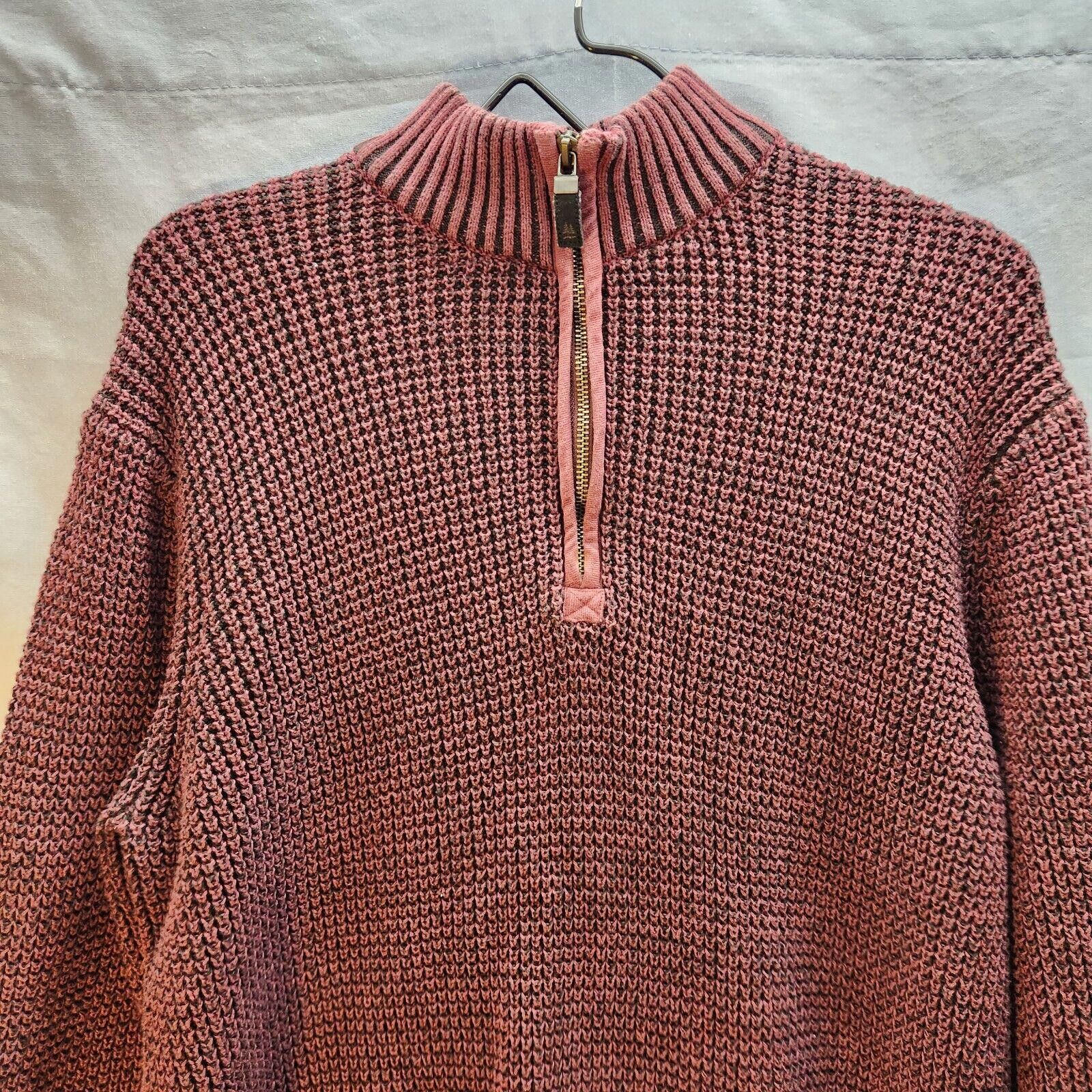 G.H. Bass & Co. G H Bass Mens Knit Quarter Zip Maroon Sweater Size XL Size US XL / EU 56 / 4 - 2 Thumbnail