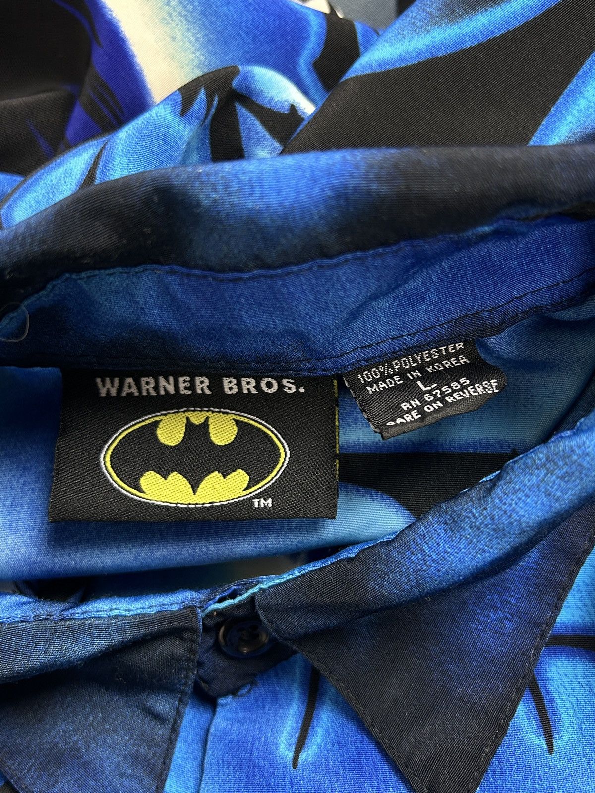 DC Comics 00s Vintage Warner Bros Batman DC Comics 2001 AOP Shirt Size US L / EU 52-54 / 3 - 7 Thumbnail