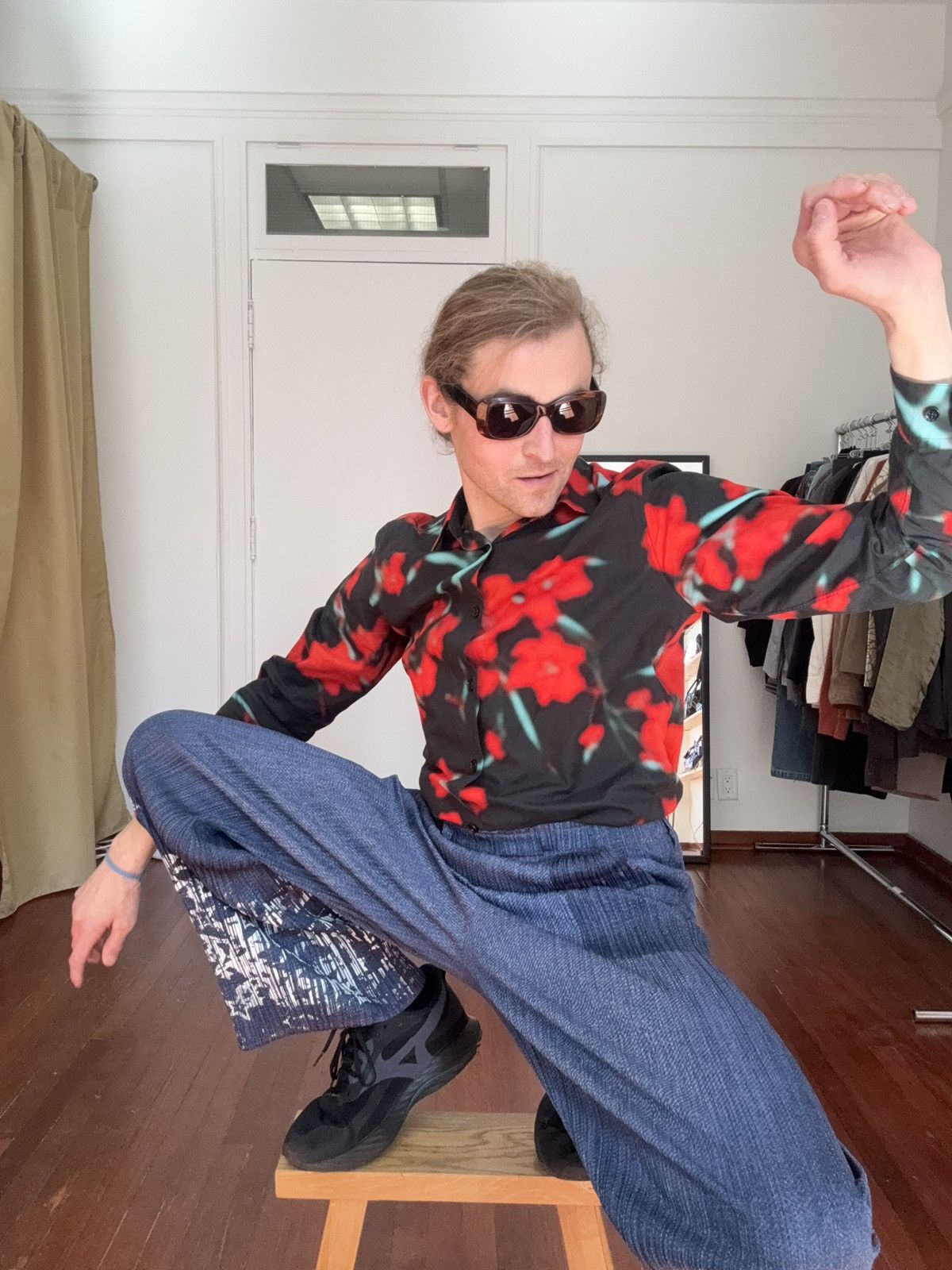 Pleats Please Issey Miyake PLEATS PLEASE Trompe L’Oeil Denim Printed Pants Size US 32 / EU 48 - 17 Thumbnail
