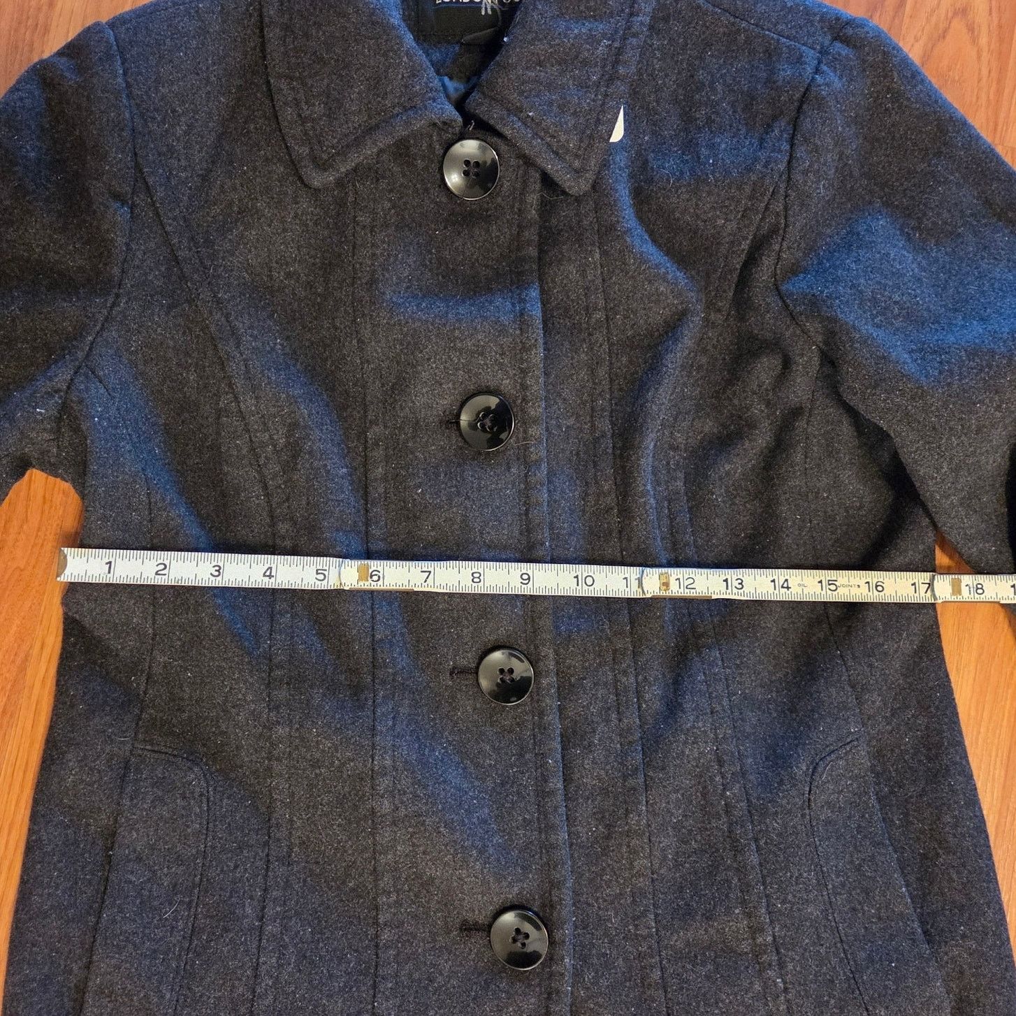 London Fog London Fog Women's Wool Blend Pea Coat - Dark Grey - M Size M / US 6-8 / IT 42-44 - 8 Thumbnail