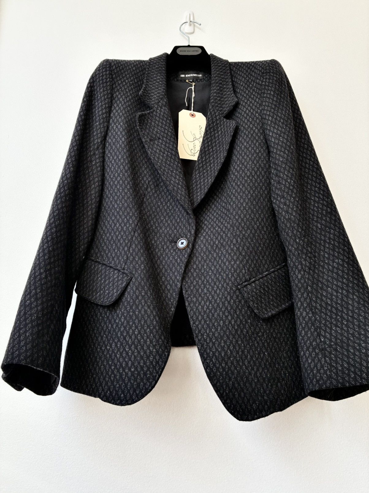 Ann Demeulemeester Ann Demeulemeester Archive Diamond Print One Button Blazer Size US XS / EU 42 / 0 - 18 Thumbnail
