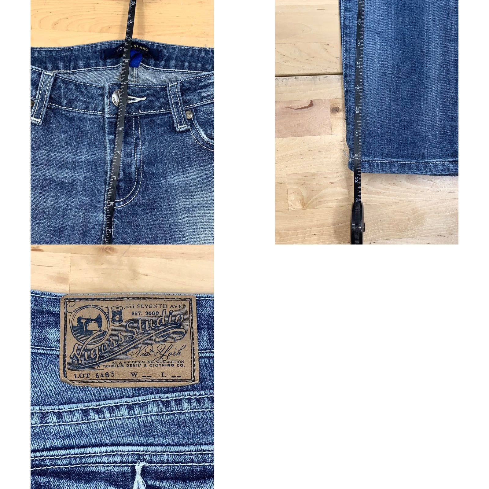 Vintage VIGOSS Womens Skinny Jeans Size 5/6 Blue Distressed Casual Jeans 5027 Size 27" / US 4 / IT 40 - 8 Thumbnail