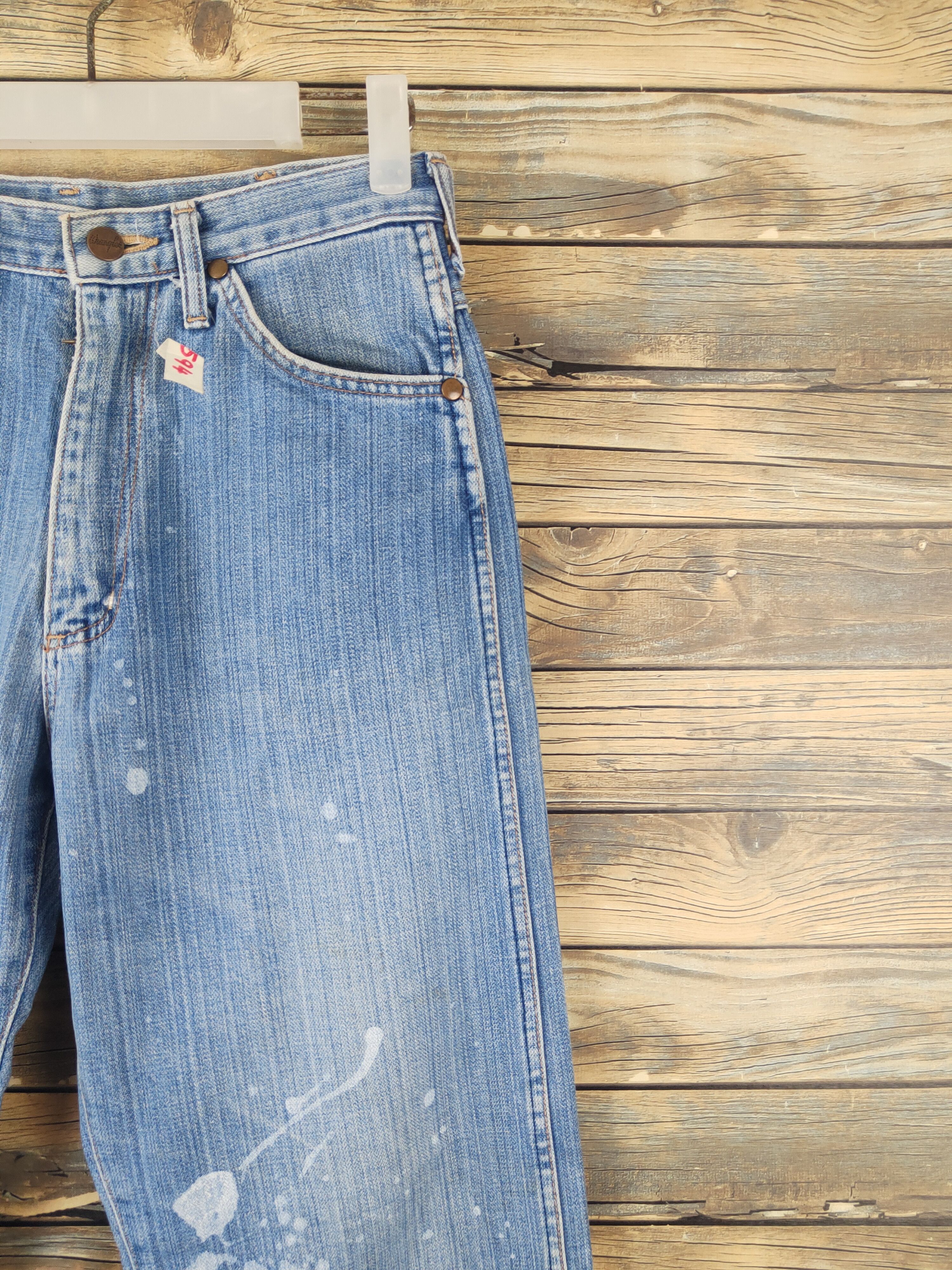 Vintage DL Wrangler Blue Distressed Ripped Jeans #594 Size US 28 / EU 44 - 5 Thumbnail