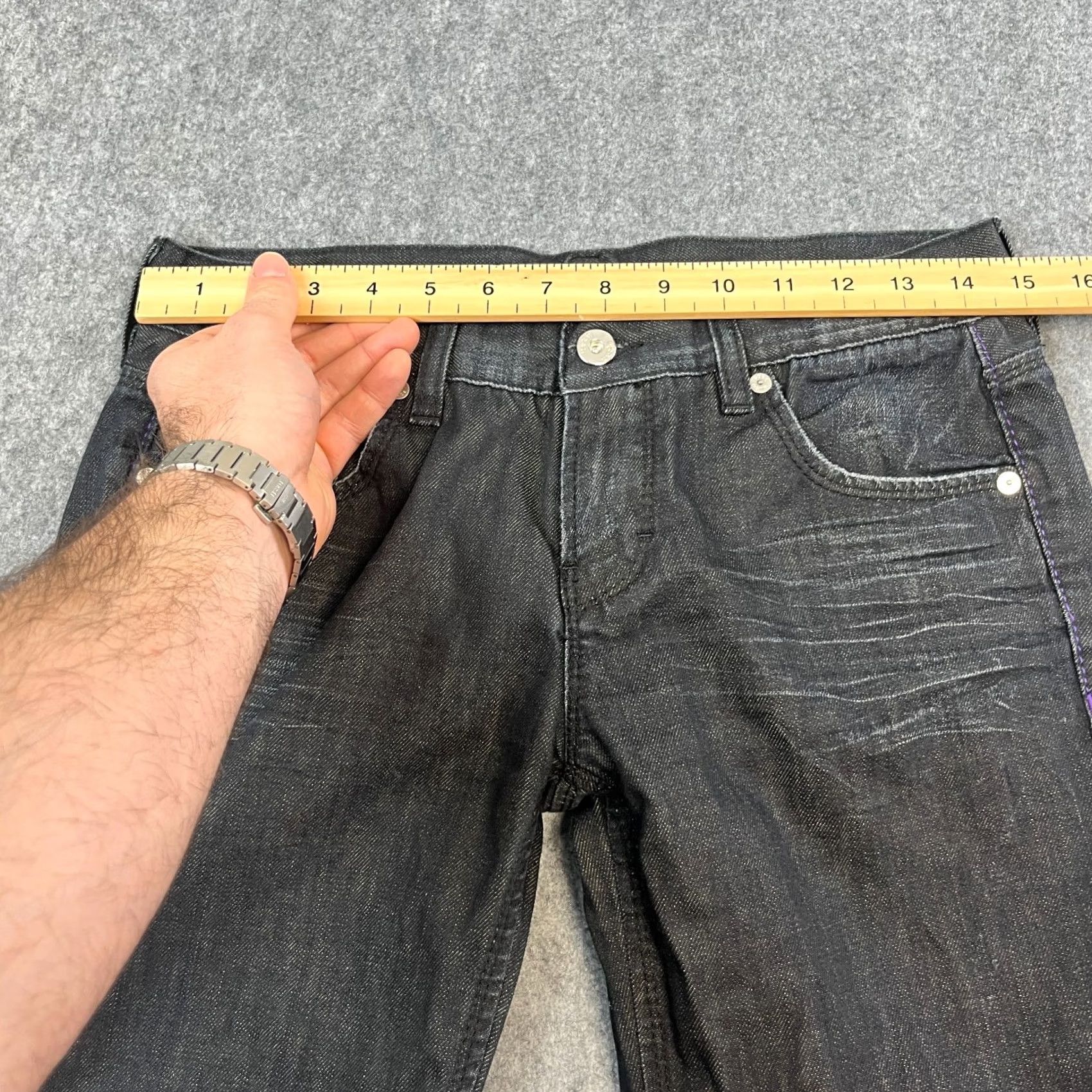 Hugo Boss HUGO BOSS Jeans Slim Bootcut 30 Womens Denim Grey Charcoal Wash 32 5-Pocket Design Comfort Easy Care Pockets Vintage: No Size 30" / US 8 / IT 44 - 6 Thumbnail