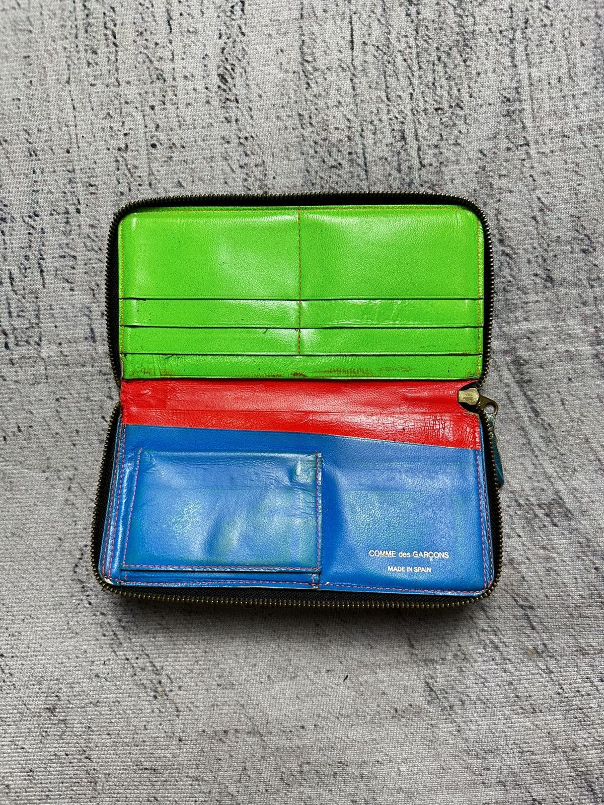 Comme Des Garcons Super Fluo Zip Around Wallet