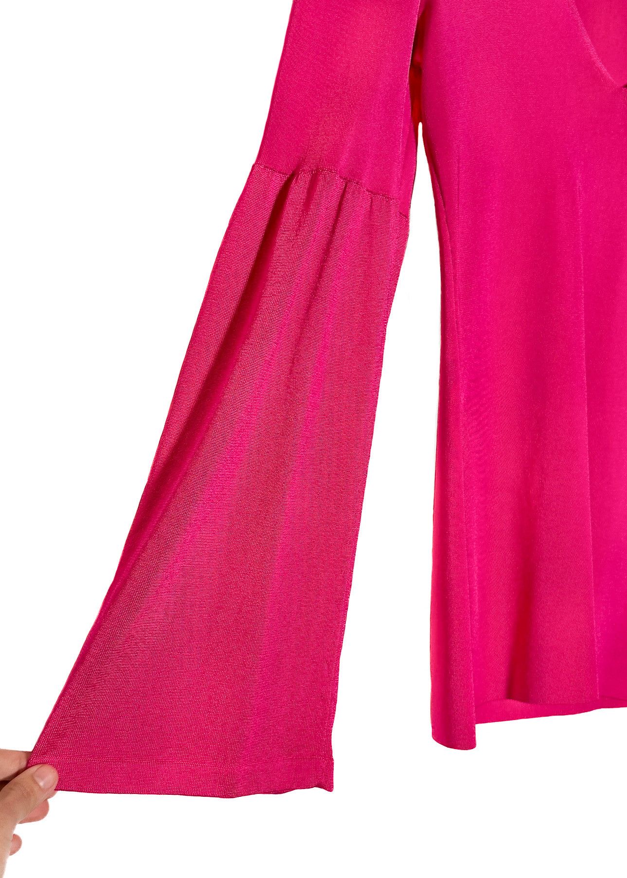 Gucci Gucci Fuchsia Flare Sleeves V-neck Sweater Size M / US 6-8 / IT 42-44 - 3 Thumbnail
