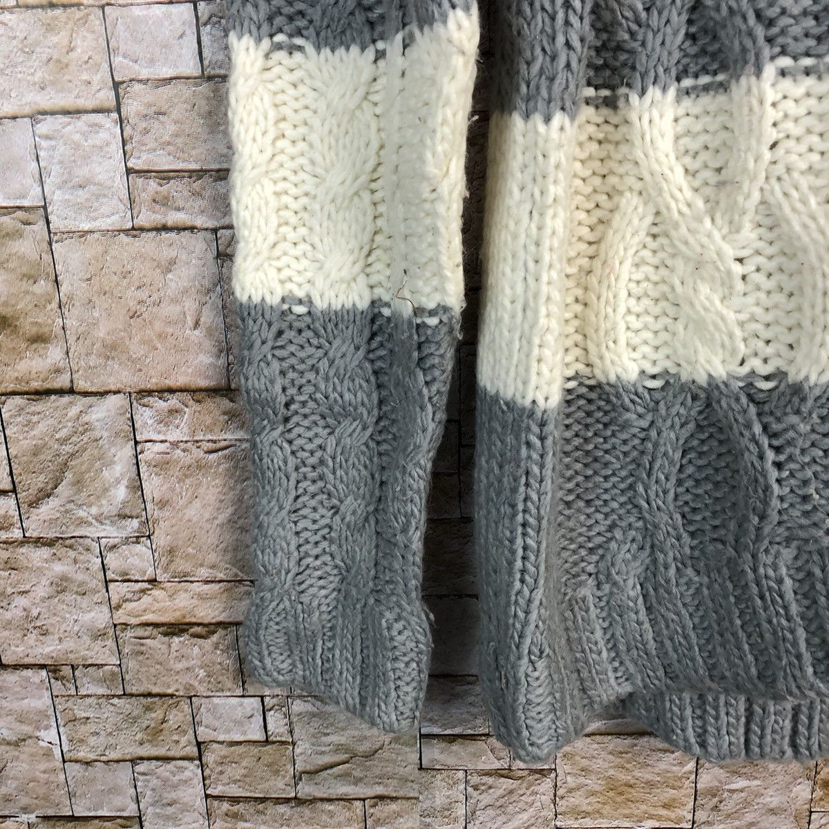 Homespun Knitwear Letter White Grey Knitwear #A393 Size M / US 6-8 / IT 42-44 - 7 Thumbnail