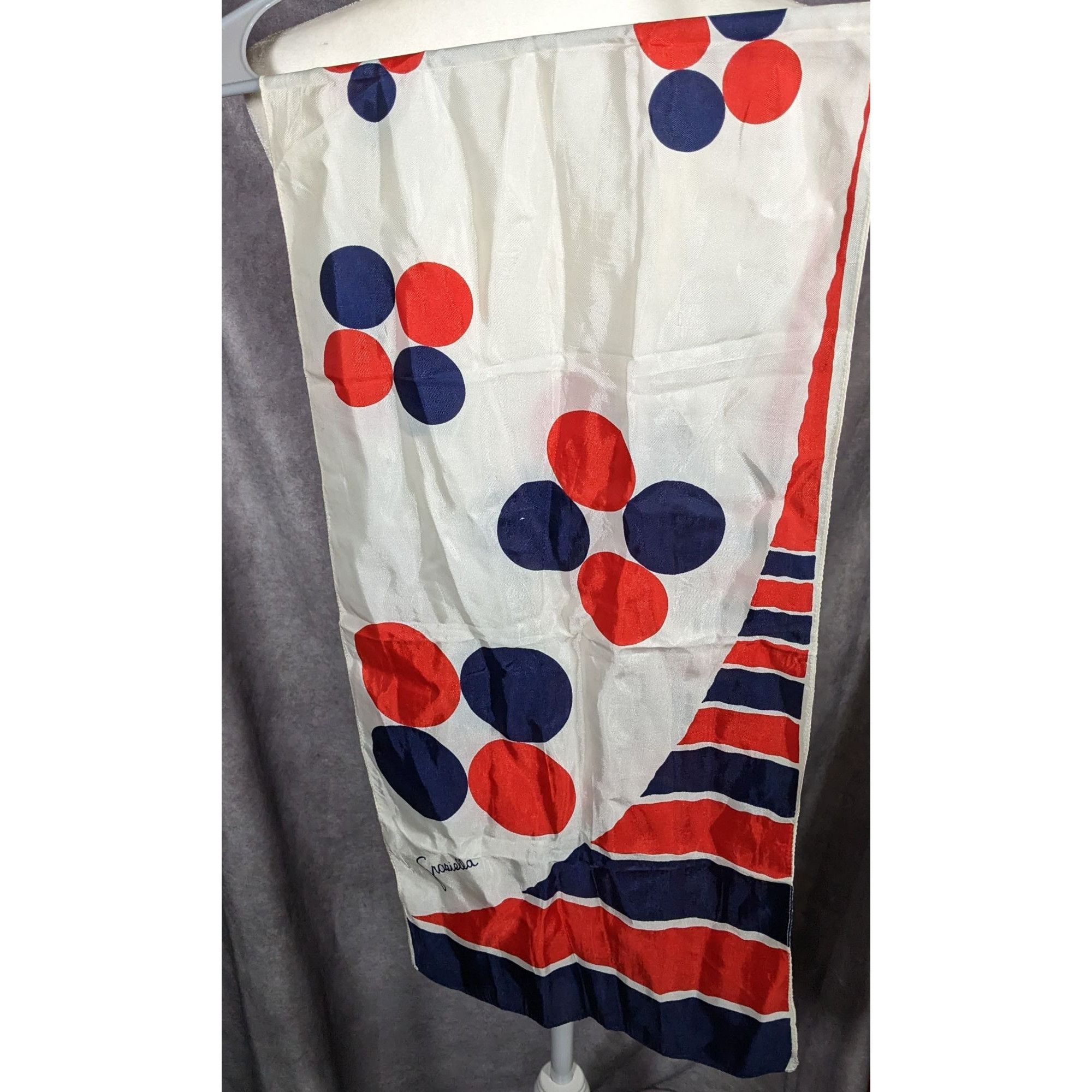 Other Vintage Graziella Red White And Blue Geometric Scarf Size ONE SIZE - 9 Thumbnail
