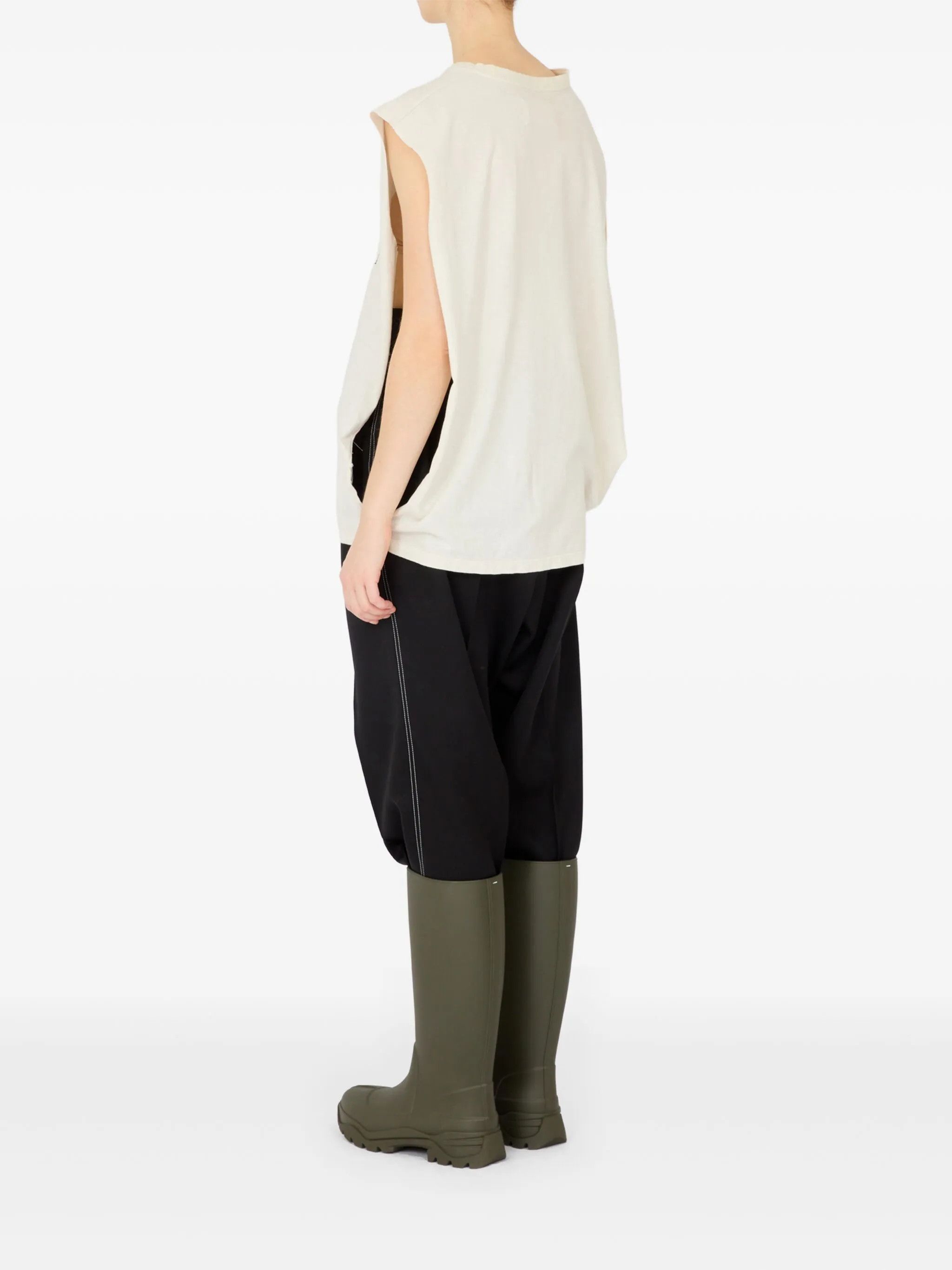 Maison Margiela o1w1db10526 Cotton Tank Top in Ivory Size S / US 4 / IT 40 - 6 Thumbnail