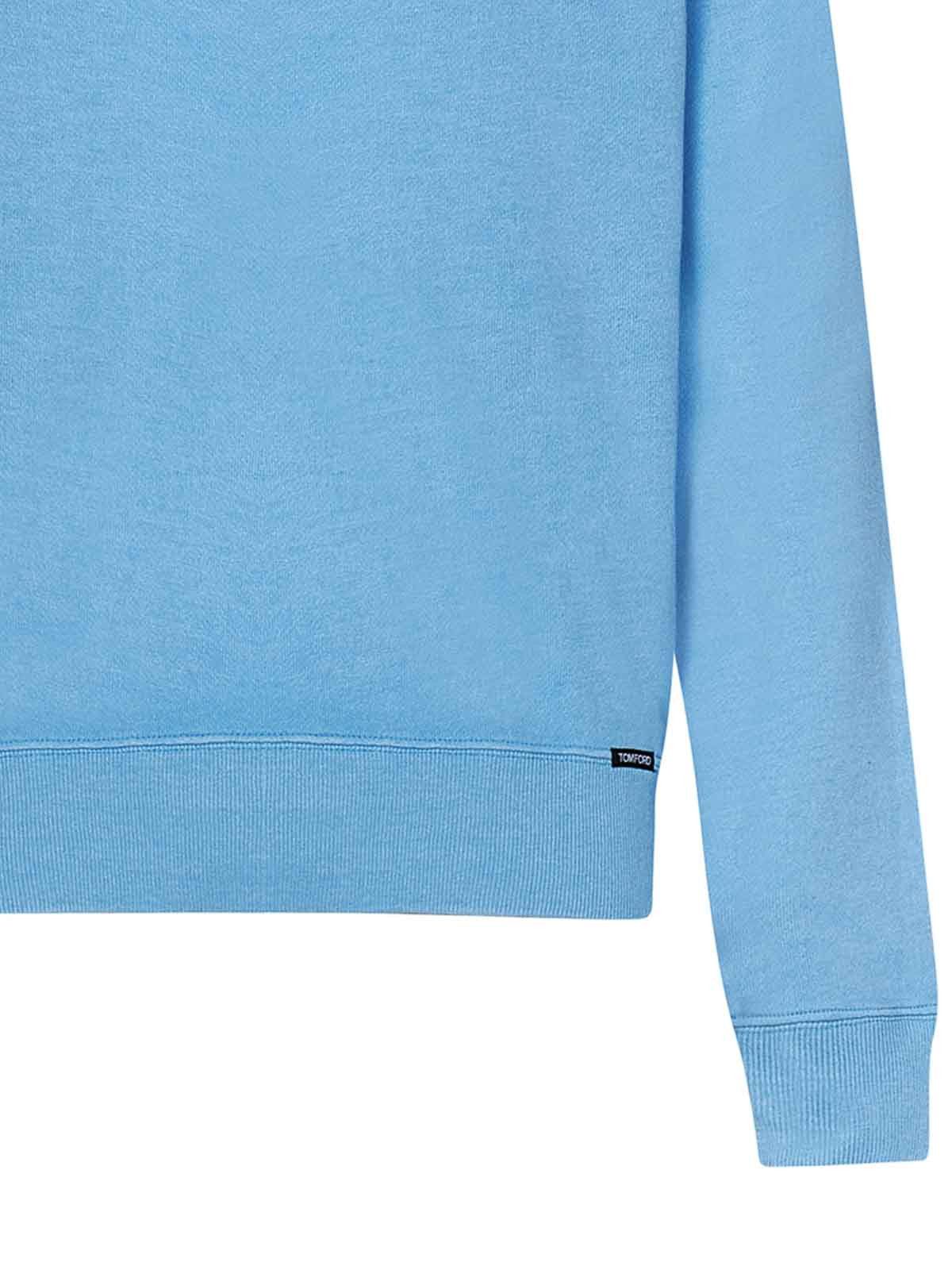 Tom Ford o1loc1c0724 Cut & Sew Crewneck Sweatshirt in Light Blue Size US S / EU 44-46 / 1 - 3 Thumbnail